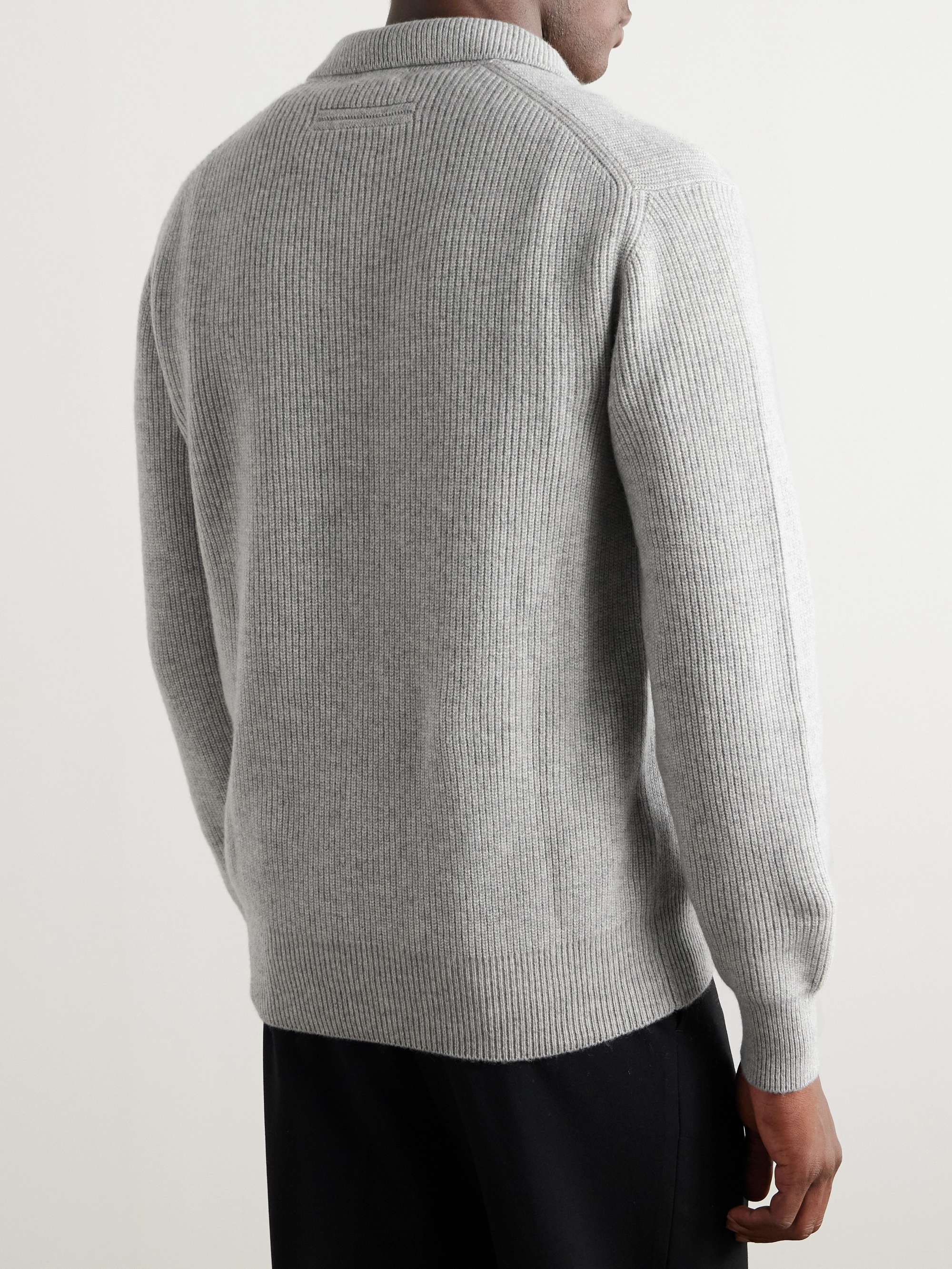 Ribbed Oasi Cashmere Polo Sweater view