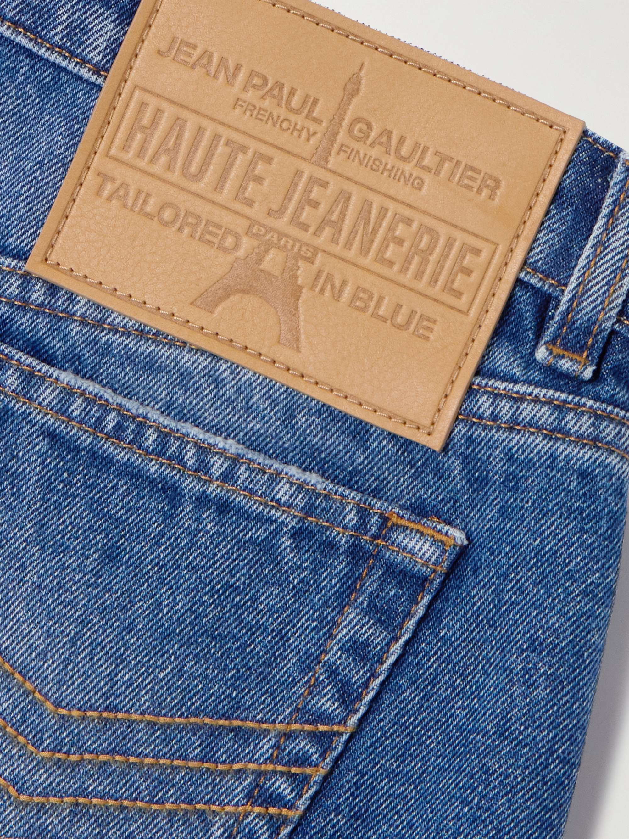 Asymmetric denim shorts view