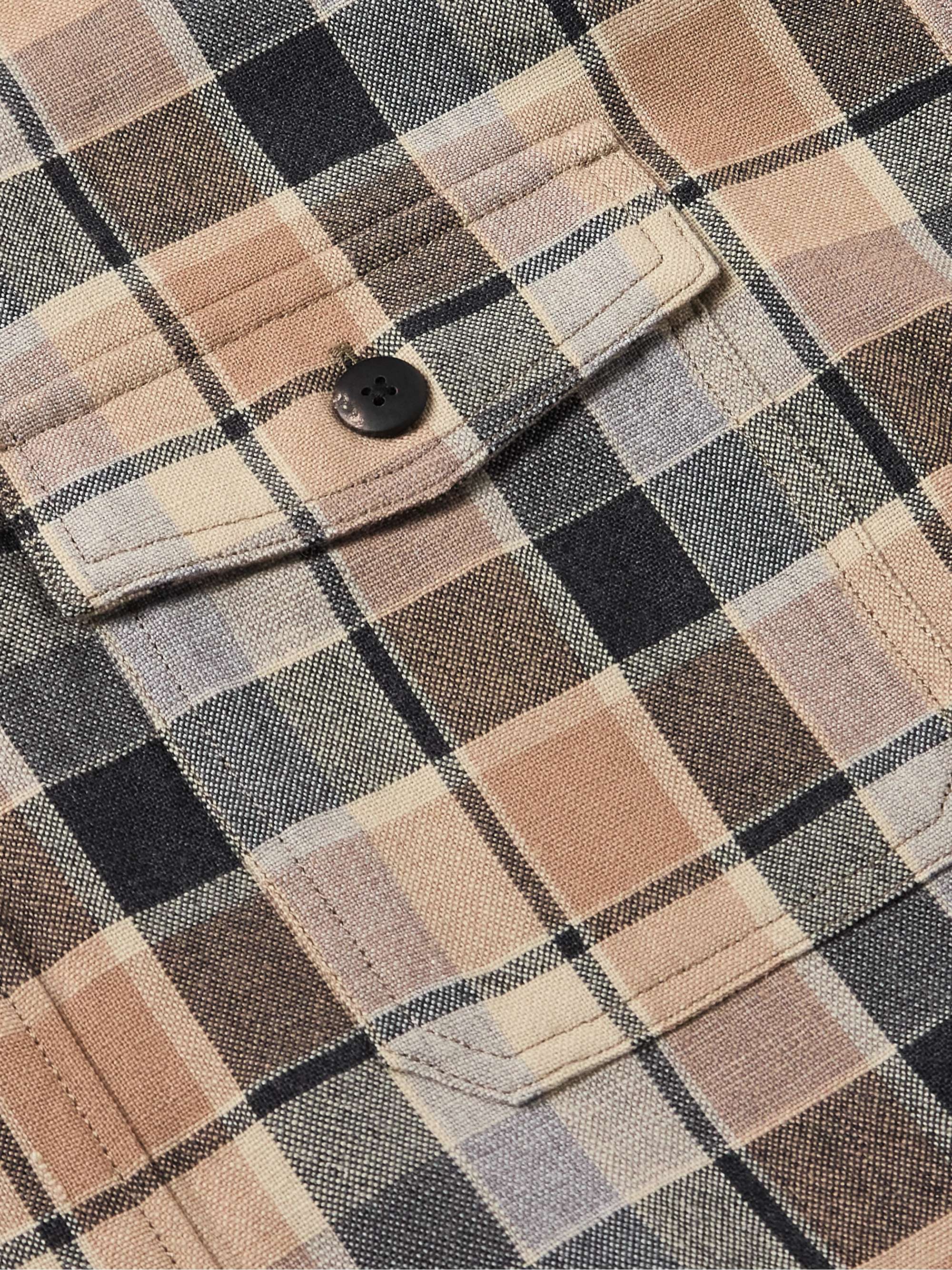 Checked Wool and Linen-Blend Shirt view