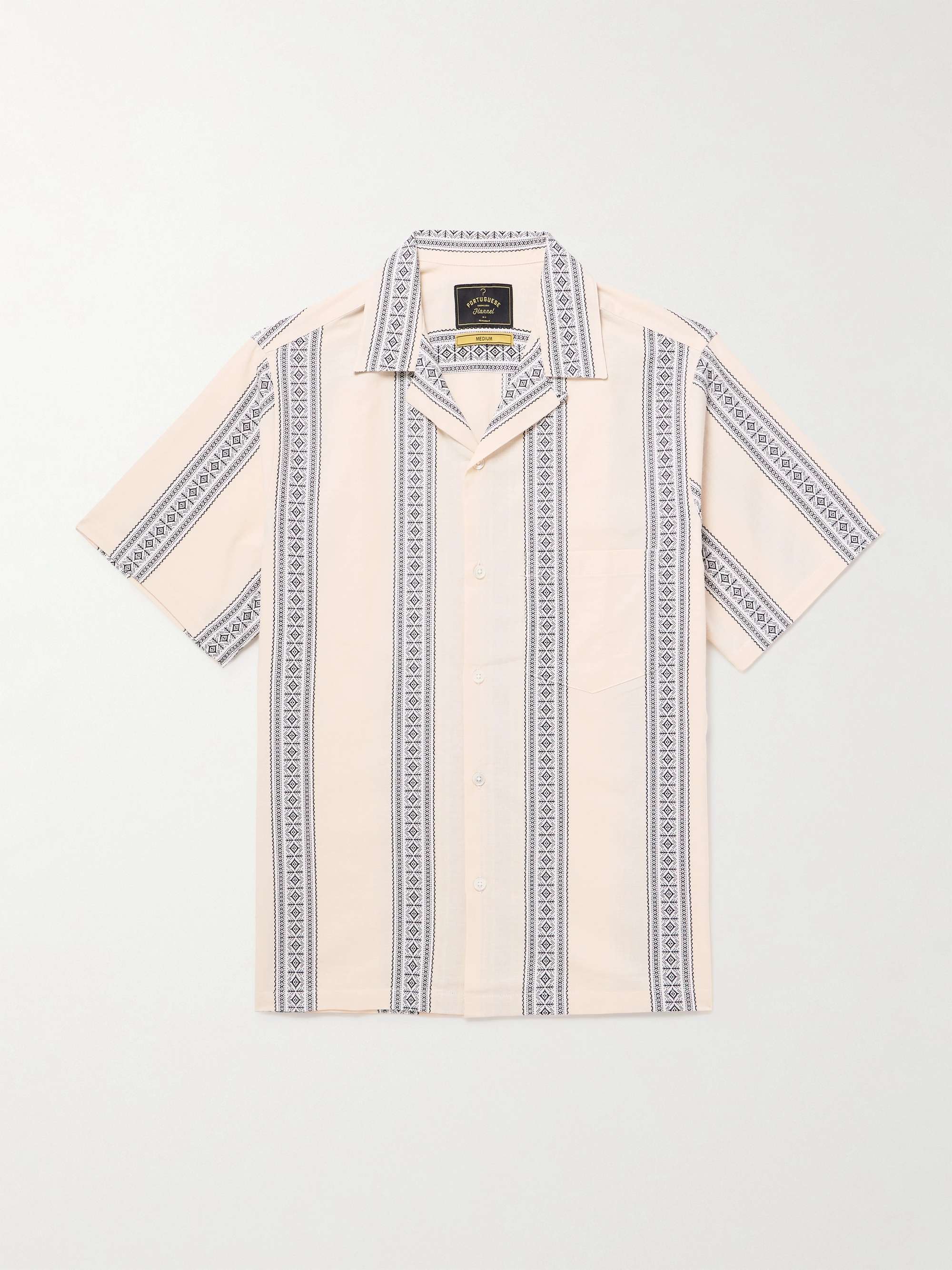 Melissa Convertible-Collar Striped Cotton-Jacquard Shirt view