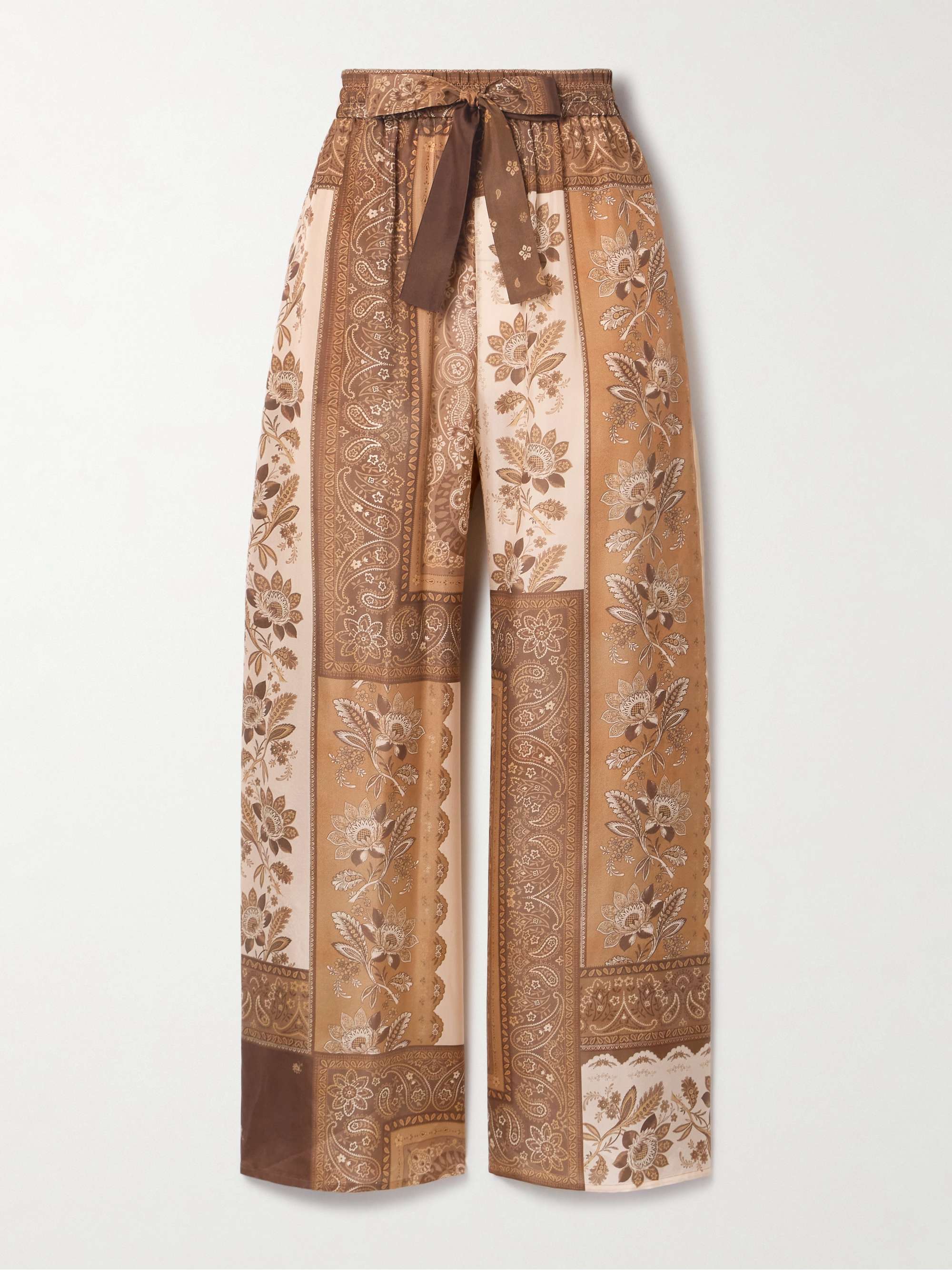 Lucky printed silk wide-leg pants view