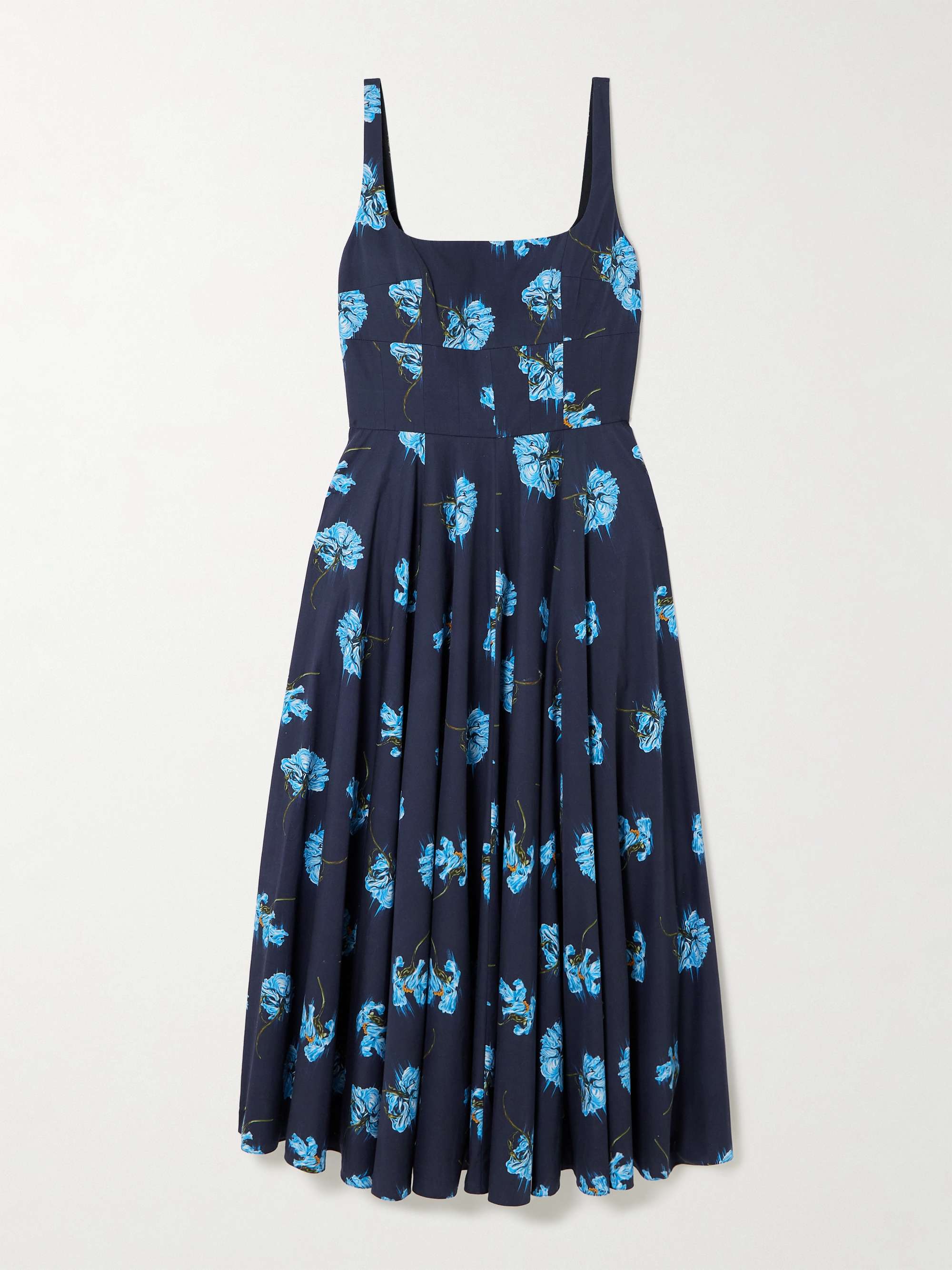 Mona floral-print cotton-poplin midi dress view