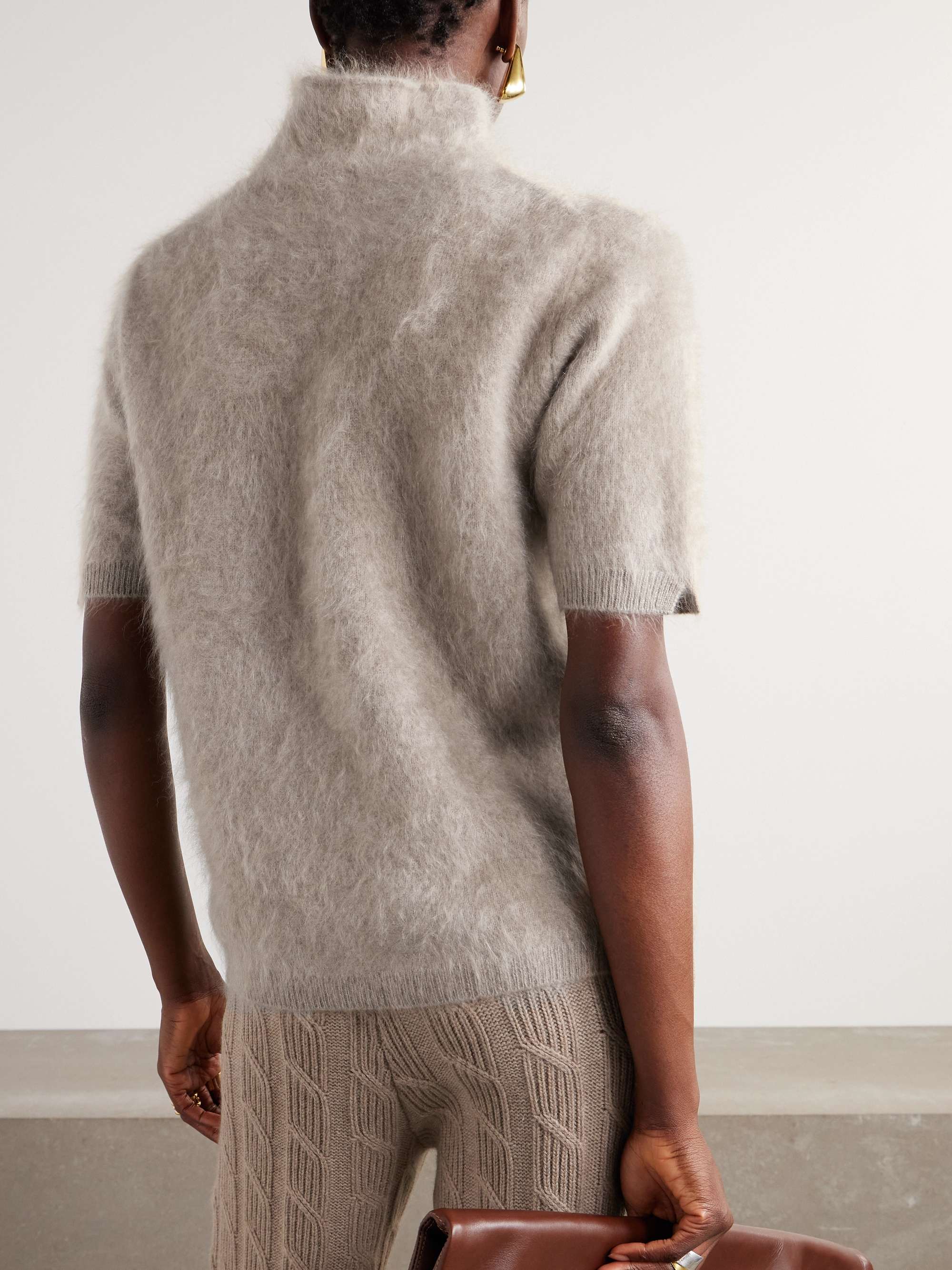 Madelene brushed-organic cashmere turtleneck sweater view