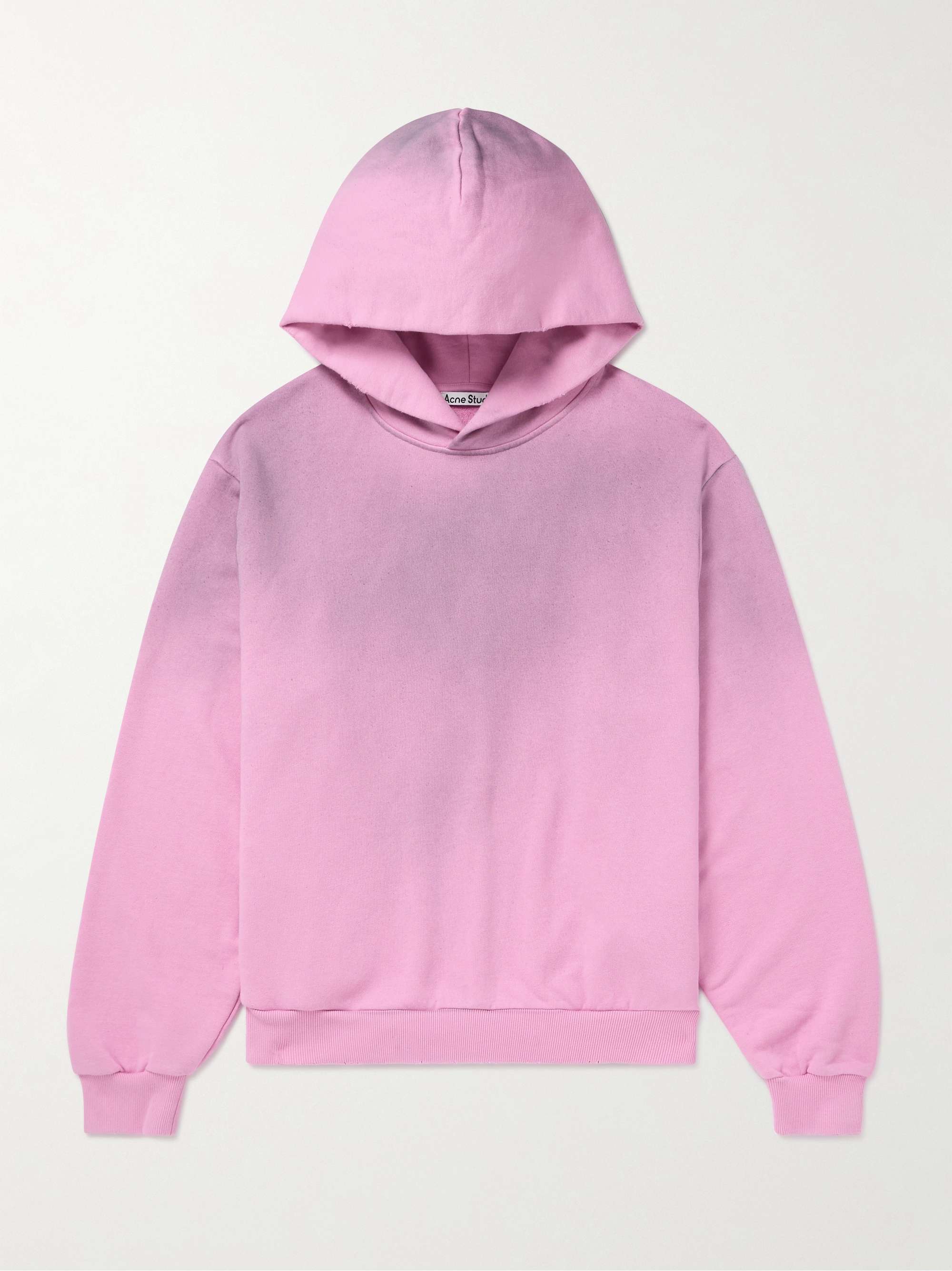 Garment-Dyed Distressed Logo-Print Cotton-Blend Jersey Hoodie view