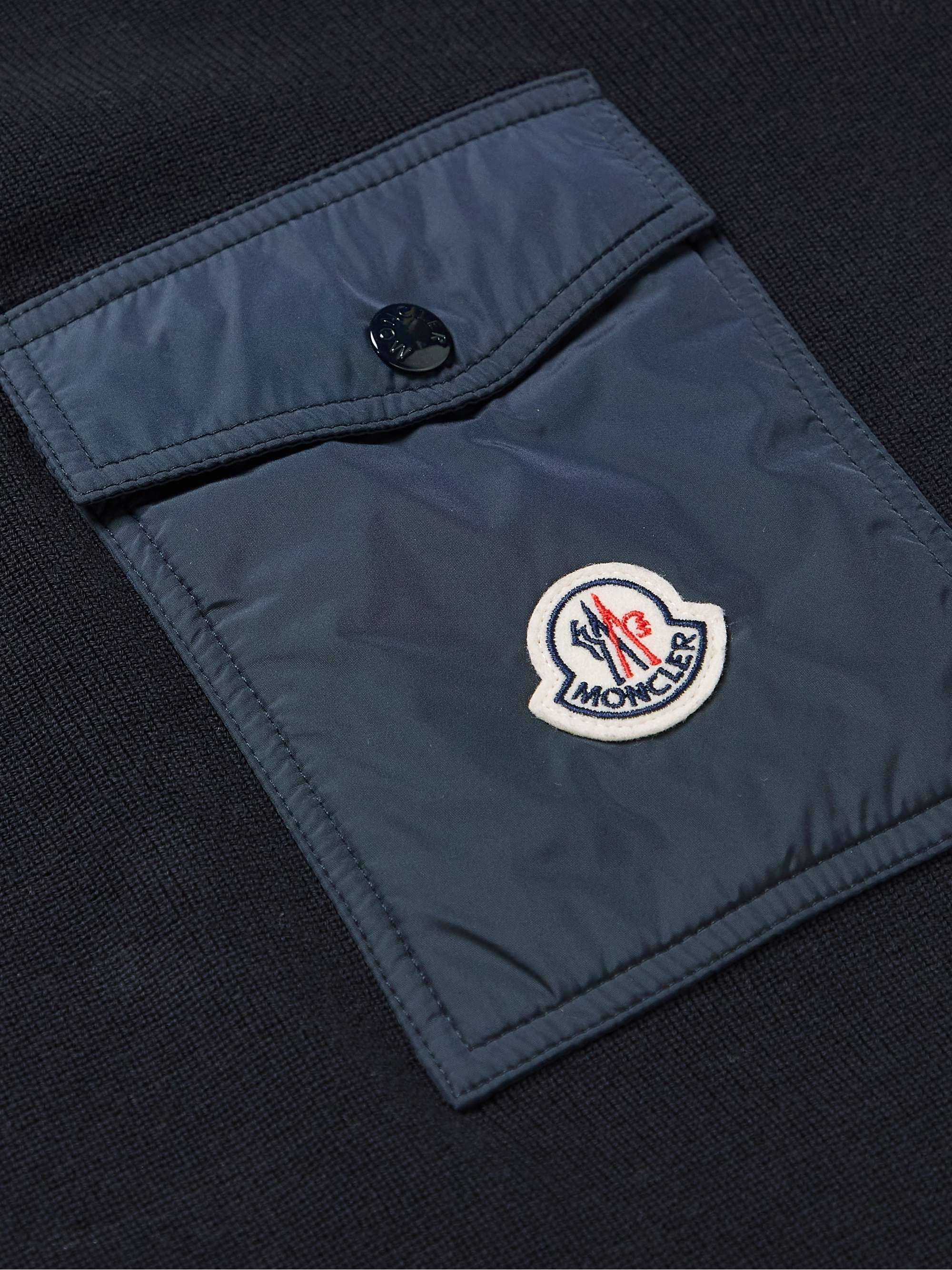 Logo-Appliquéd Shell-Trimmed Cotton Sweater view