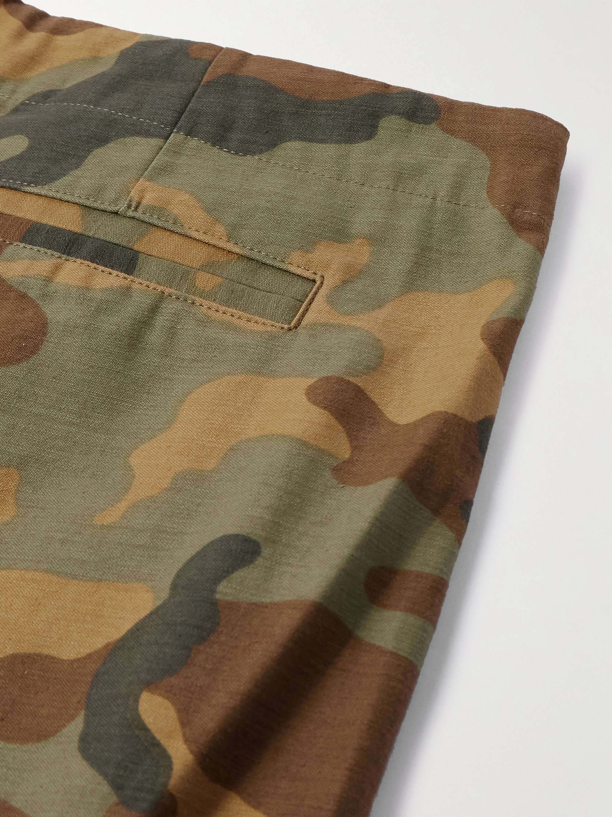 Wide-Leg Camouflage Cotton Cargo Trousers view
