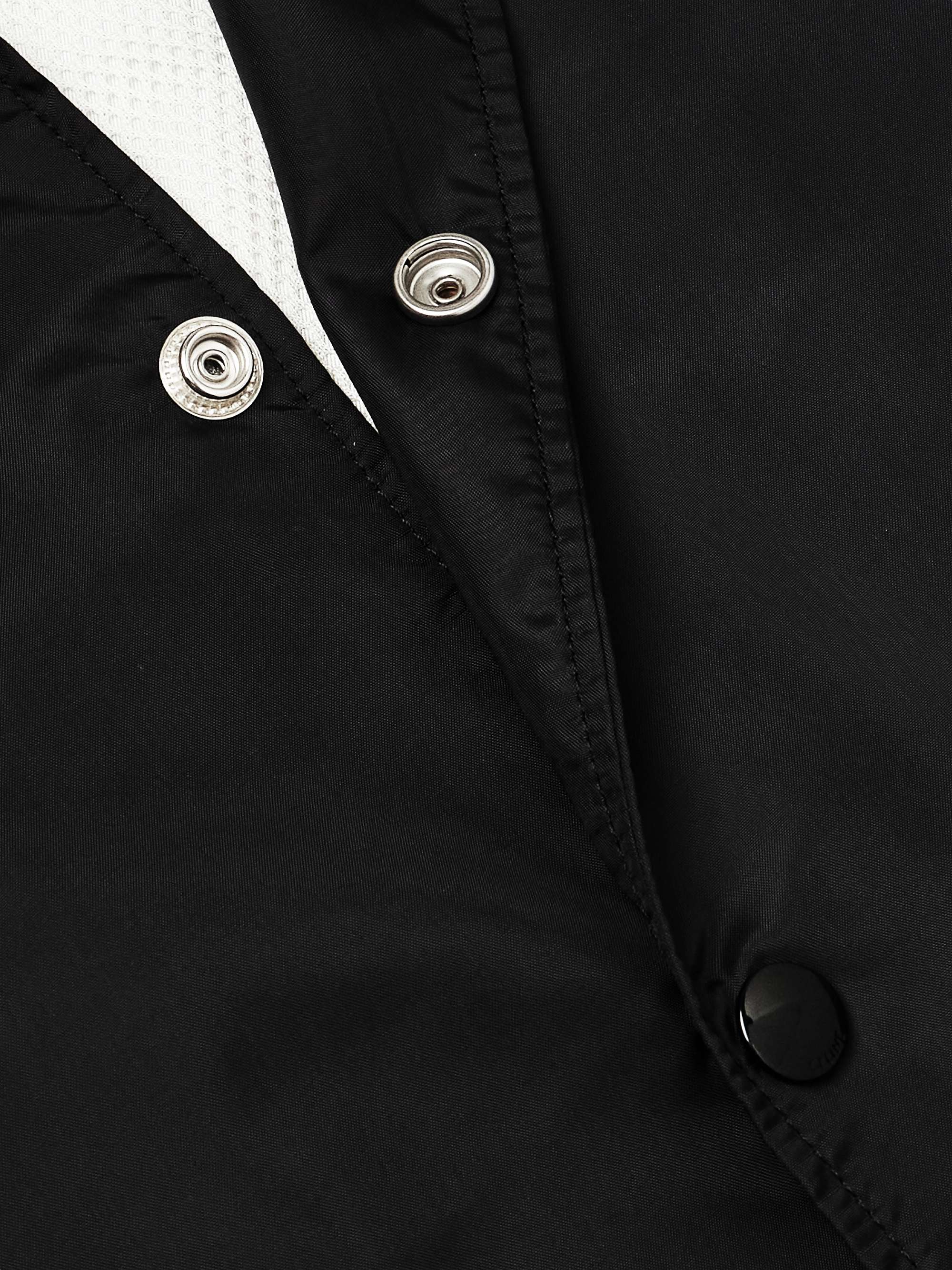 Striped Webbing-Trimmed Logo-Print Nylon Jacket view