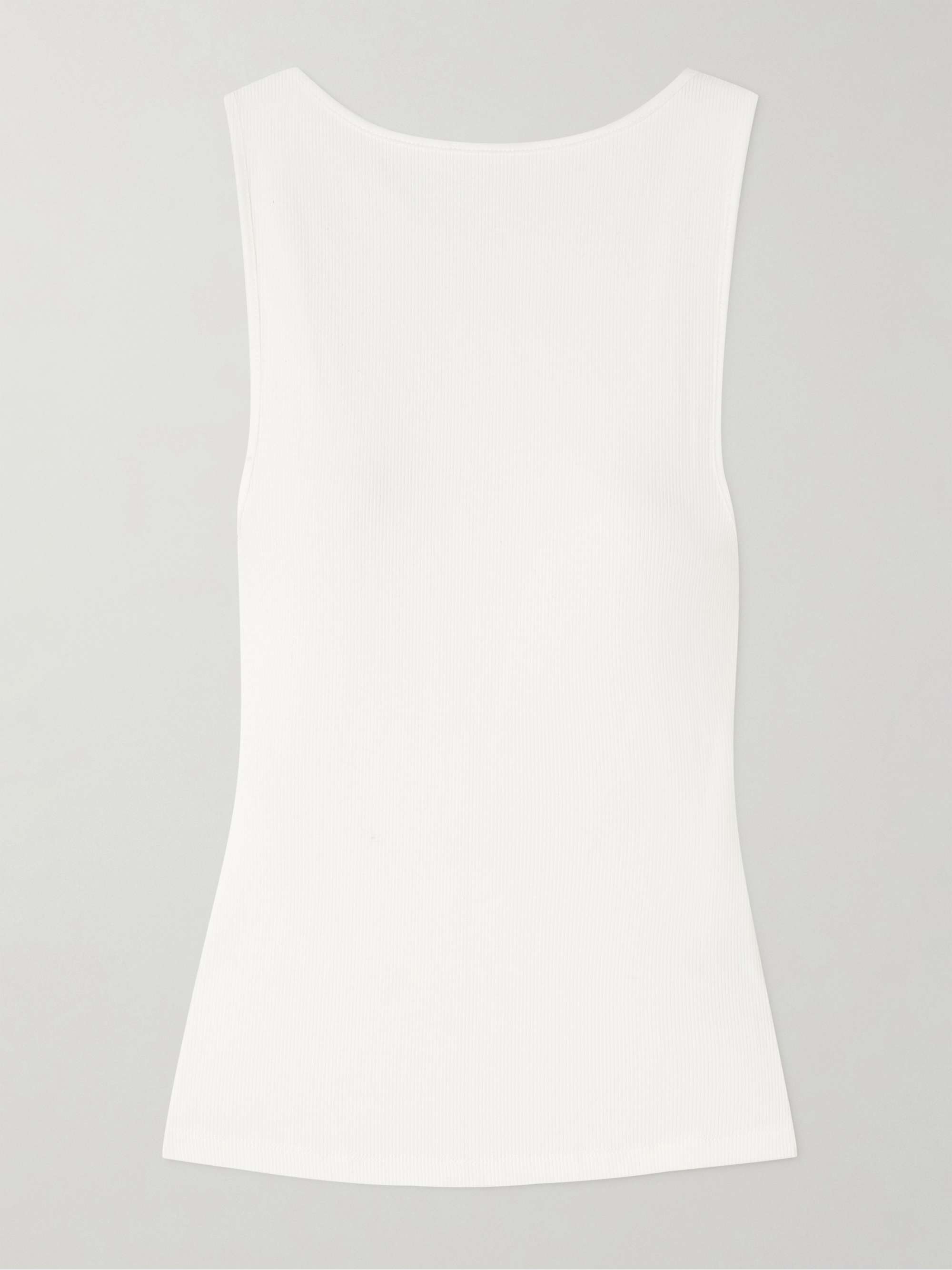Open-back ribbed stretch organic cotton-jersey tank view