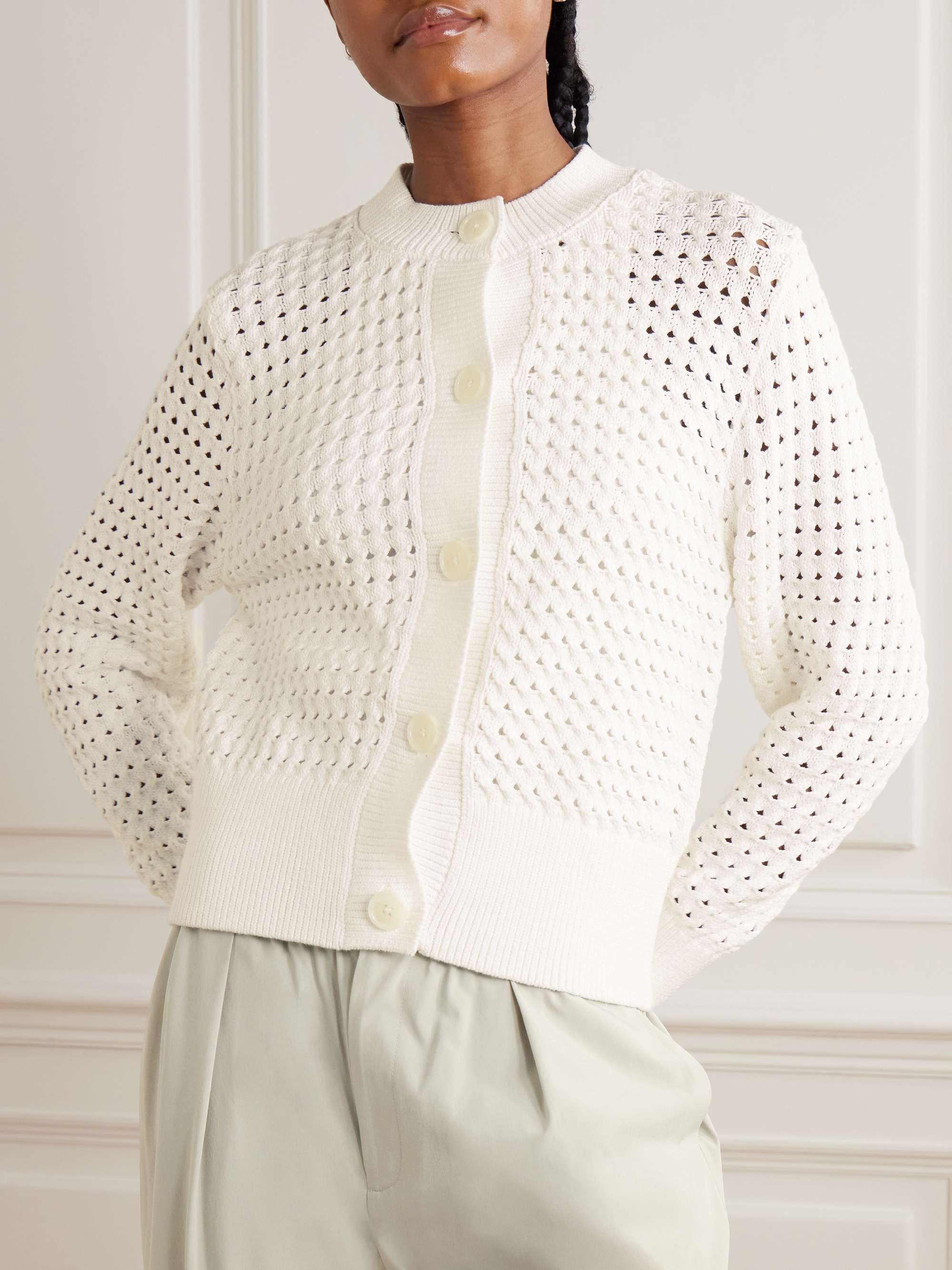 Bettina open-knit cotton-blend cardigan view