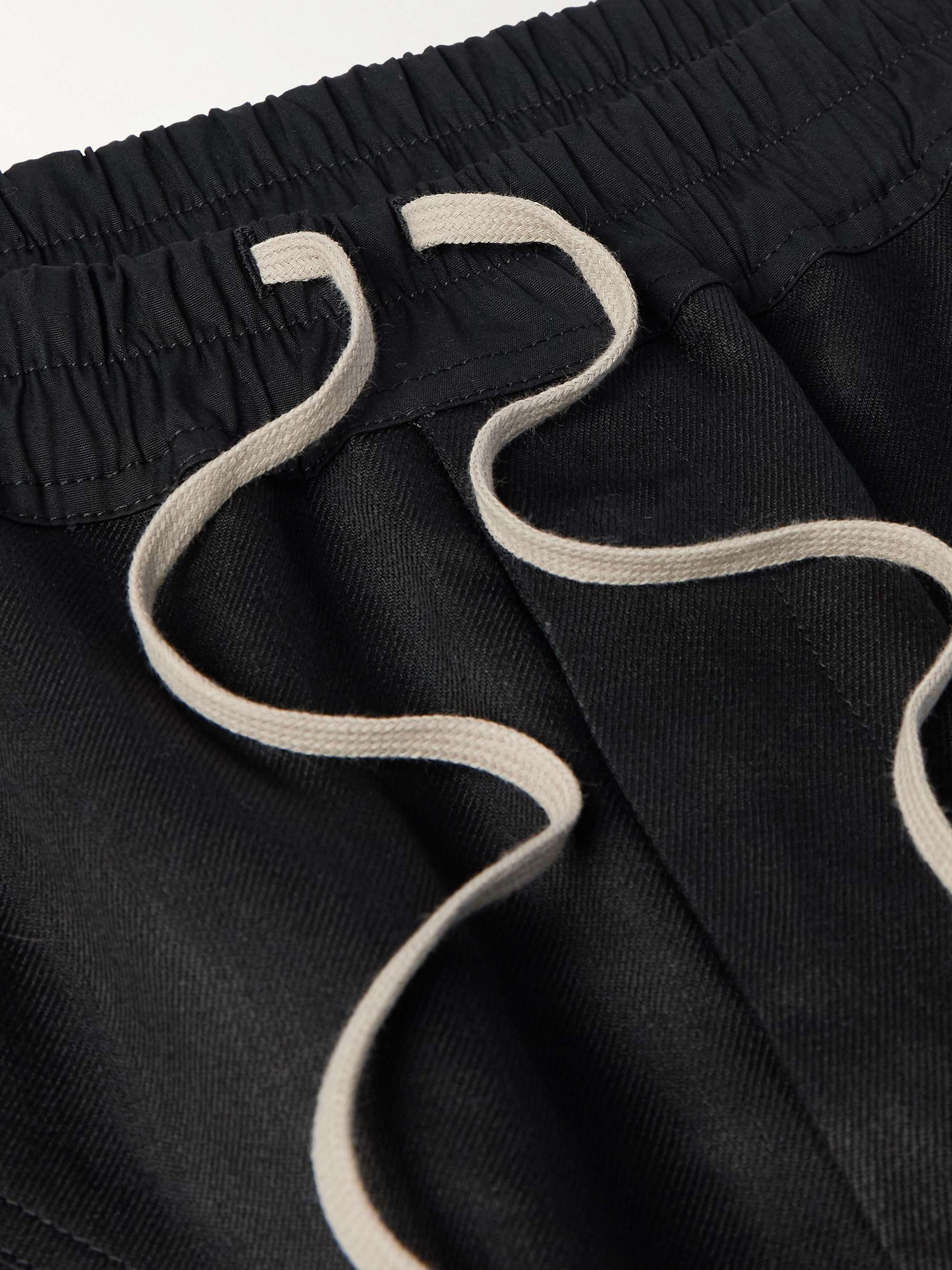 Slim-Fit Tapered Zip-Detailed Linen-Canvas Trousers view