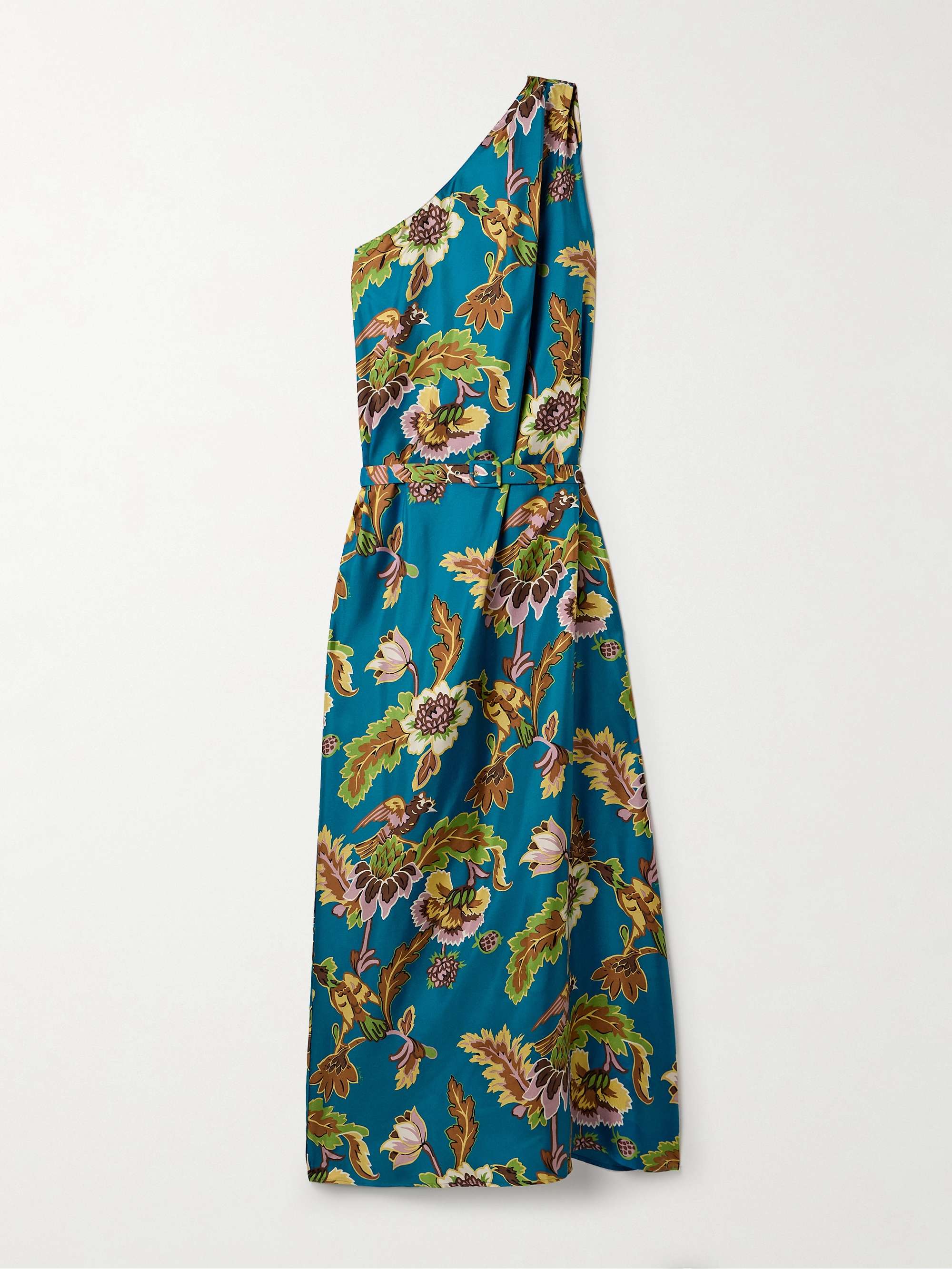 Roy one-shoulder printed silk-twill maxi dress view