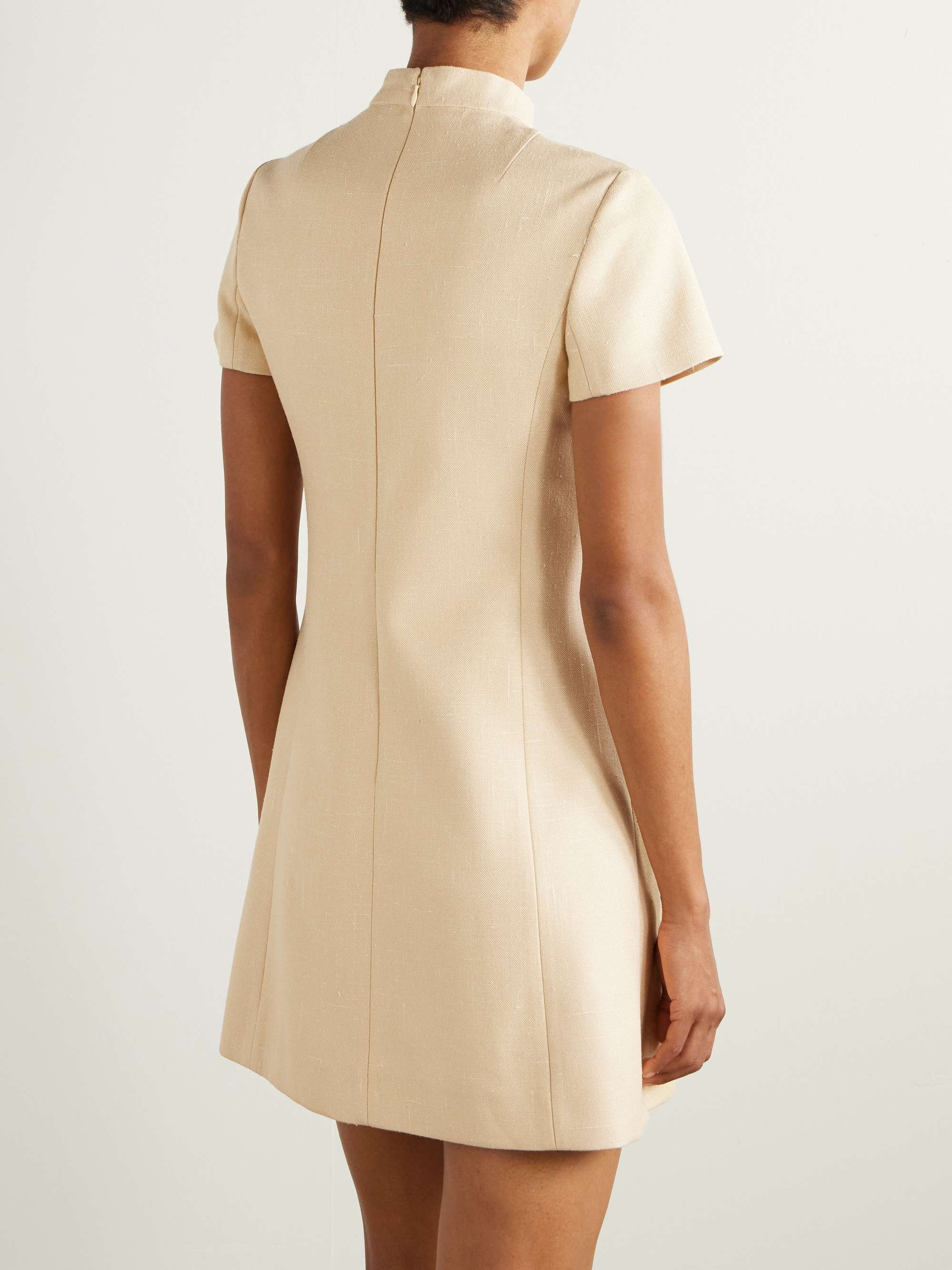 Tasseled embroidered woven mini dress view