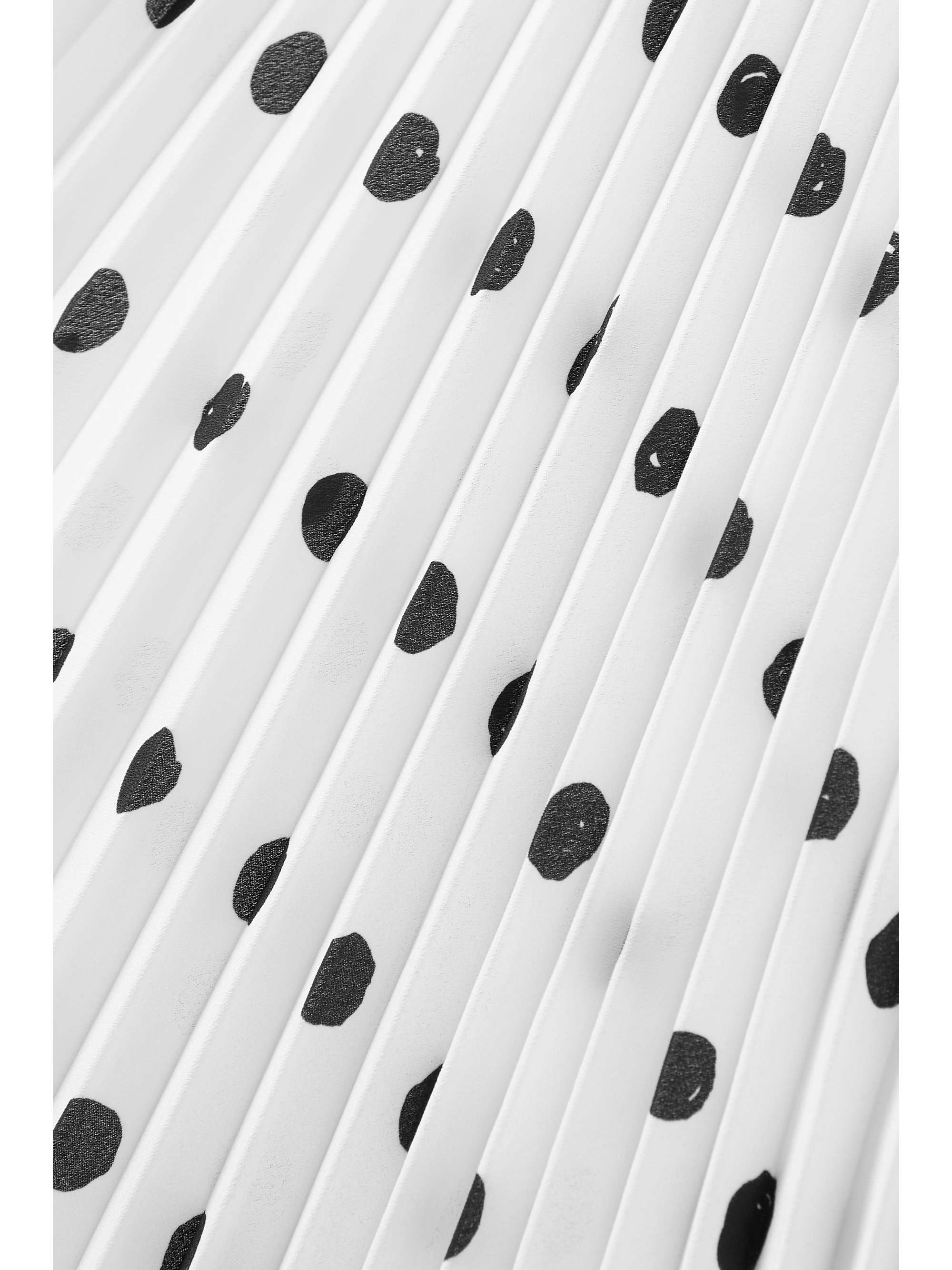 Pleated polka-dot crepe midi dress view