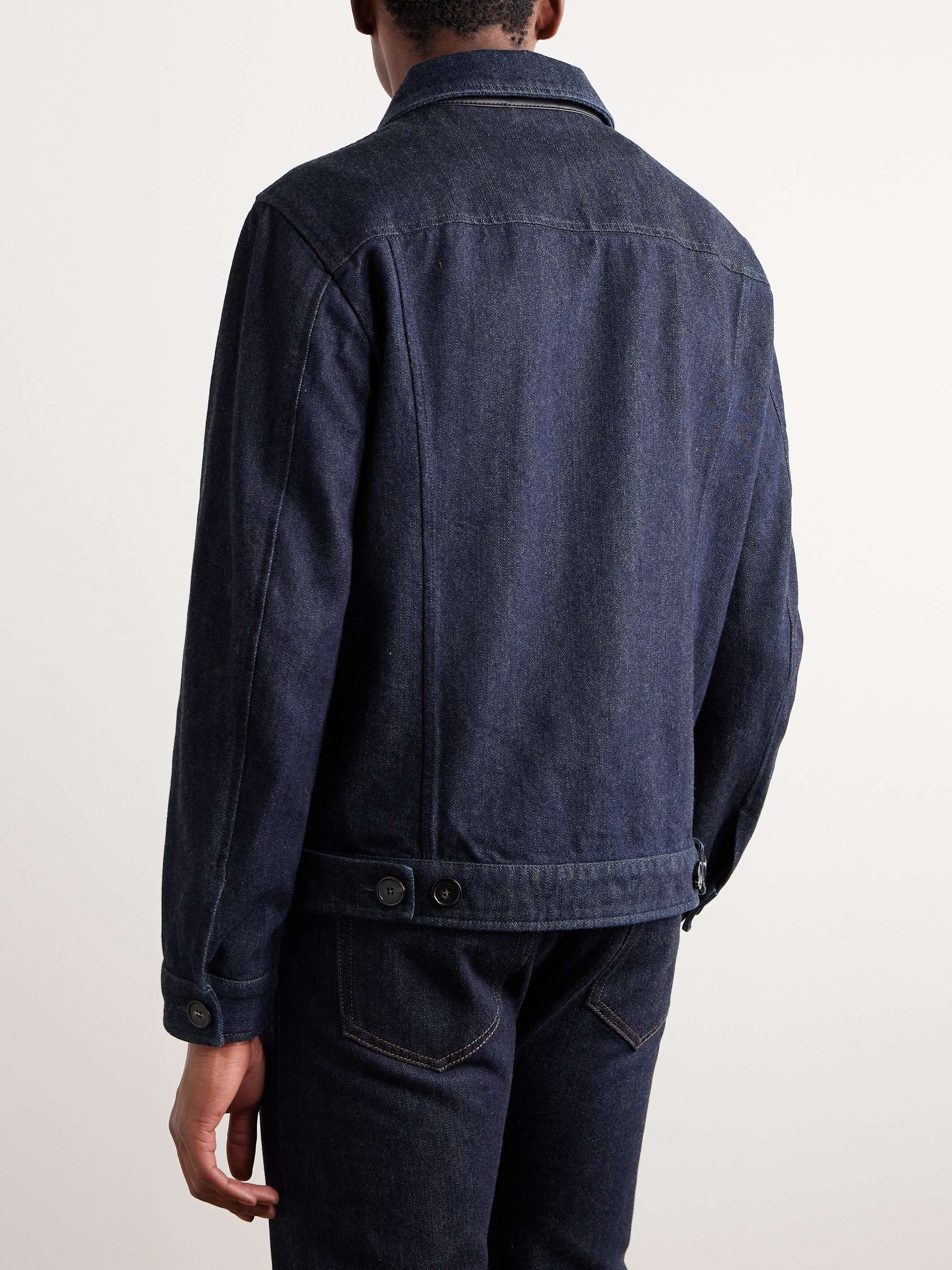 Cotton and Cashmere-Blend Denim Jacket view