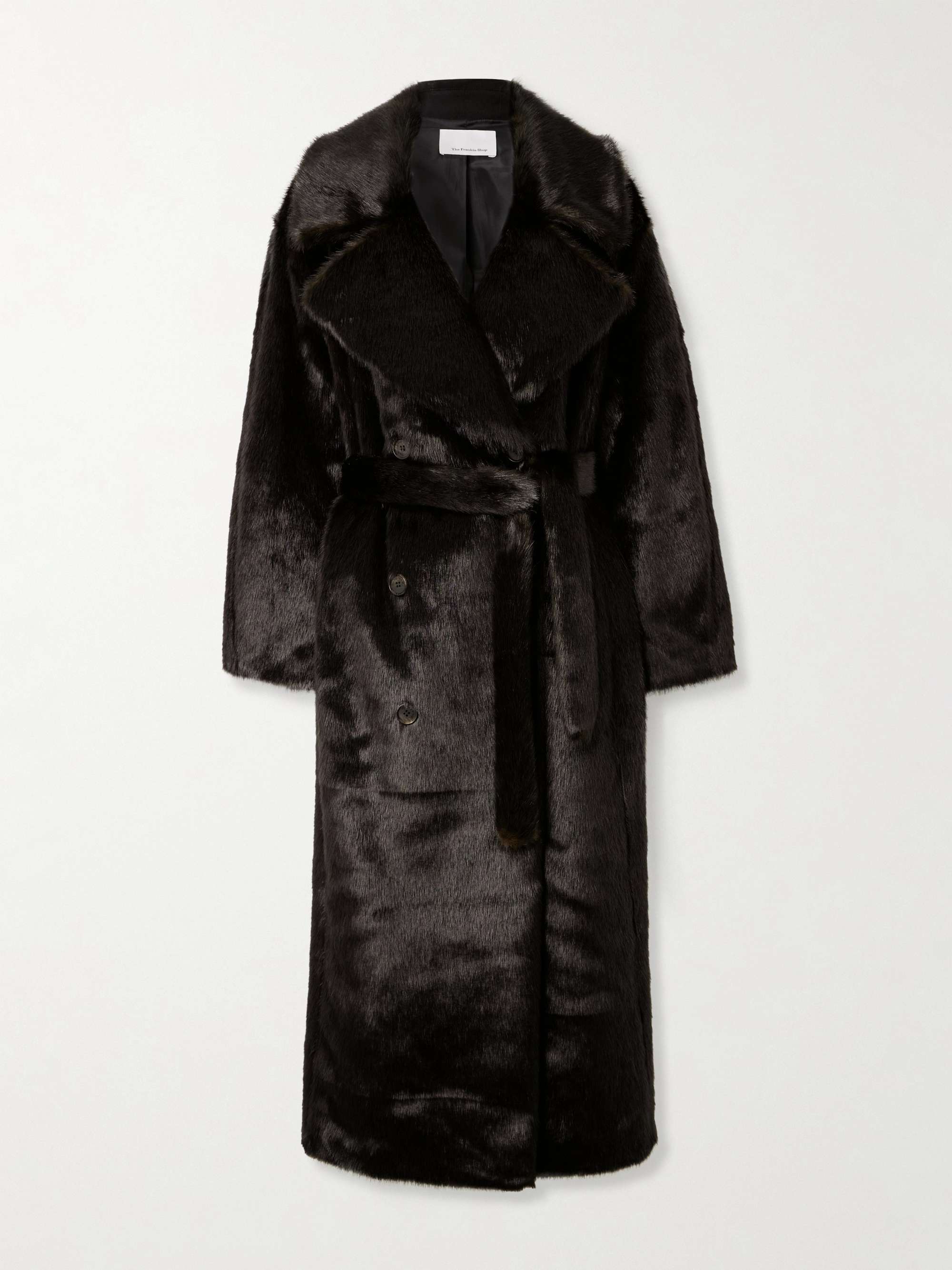 Joni oversized belted double-breasted faux fur coat view