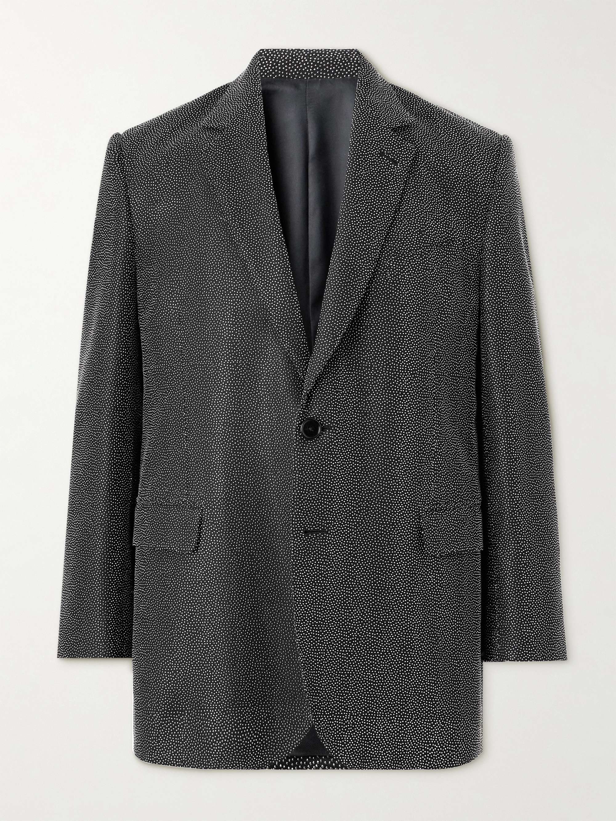 Crystal-Embellished Virgin Wool-Gabardine Blazer view