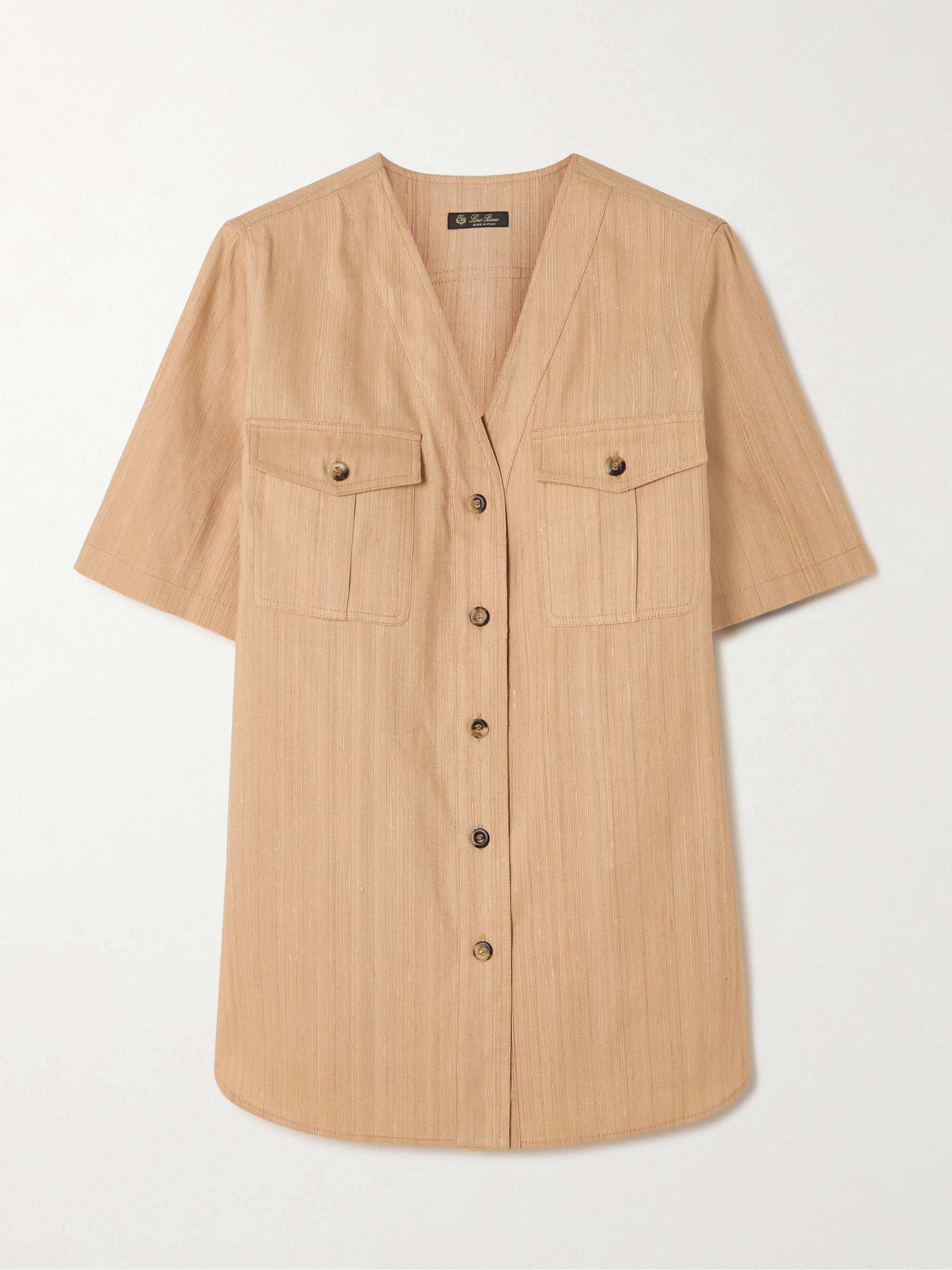 Textured-silk shirt view