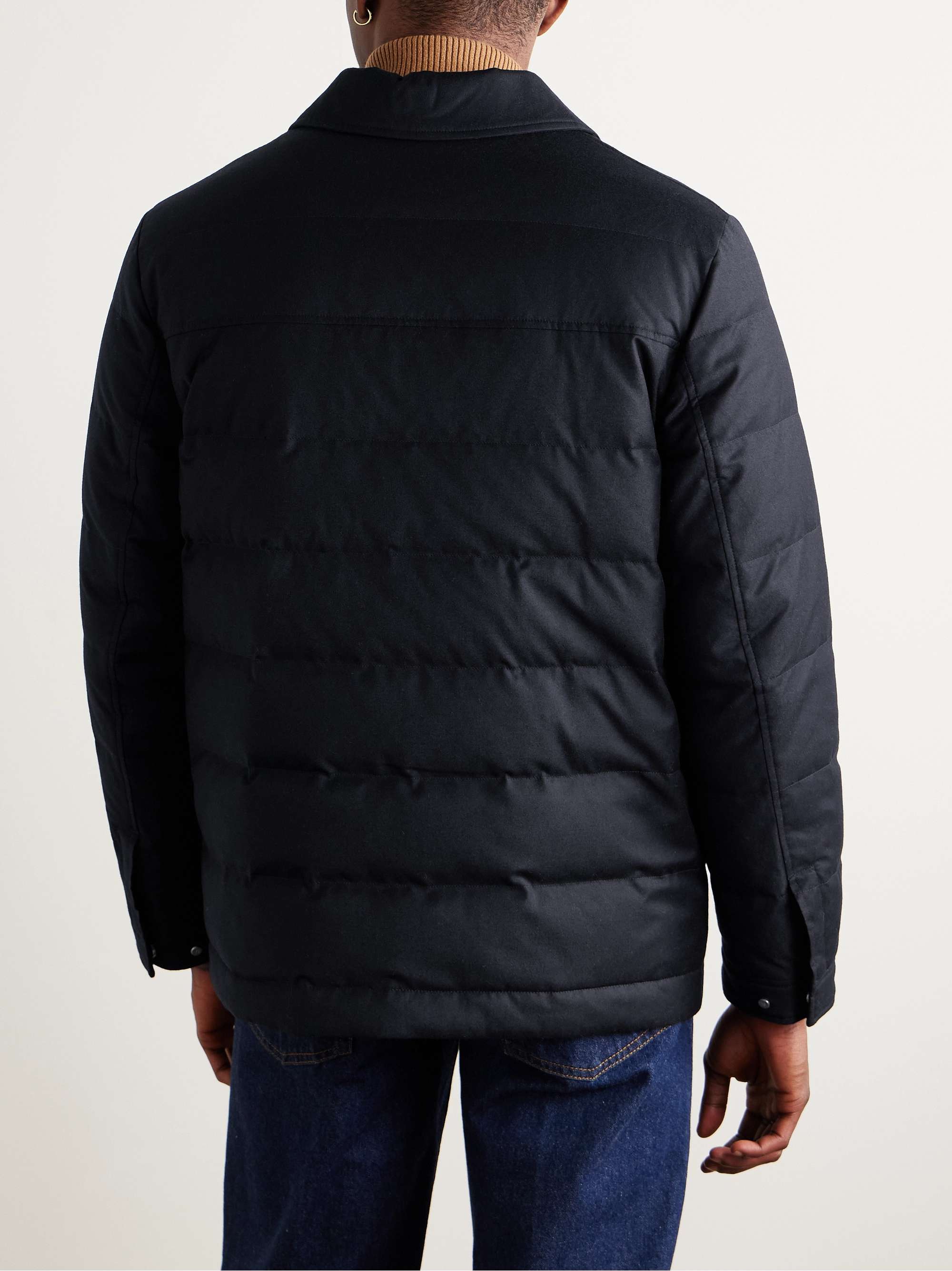 Quilted Green Storm System® Wool and Silk-Blend Twill Down Jacket view