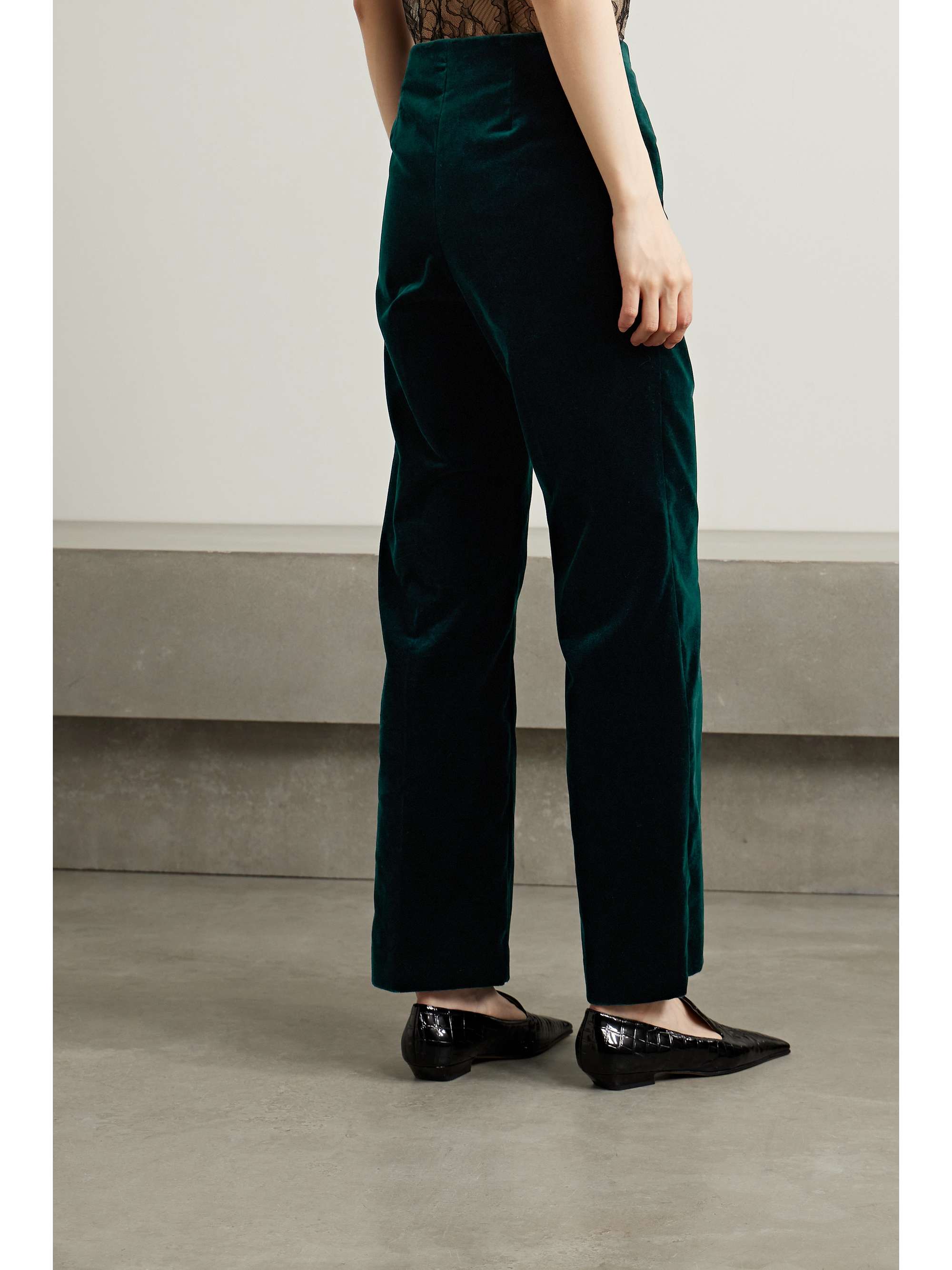 Niklas cotton-blend velvet wide-leg pants view