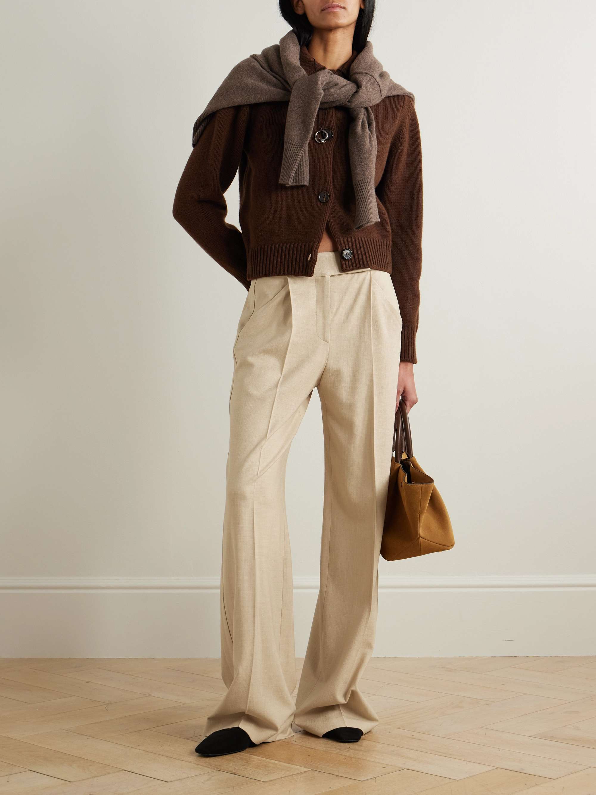 Marbeau pleated woven wide-leg pants view