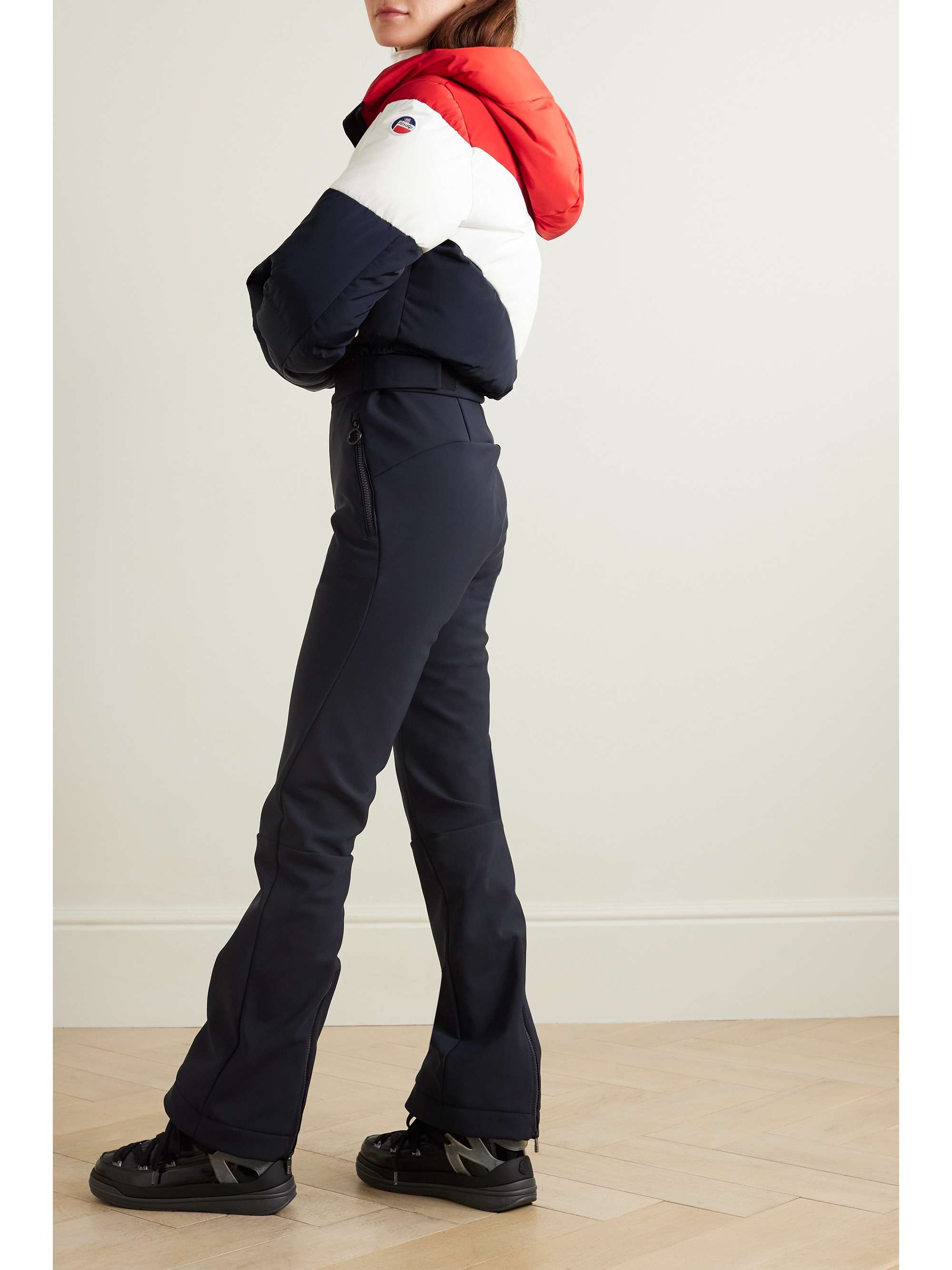 Kira softshell quilted color-block ski suit view