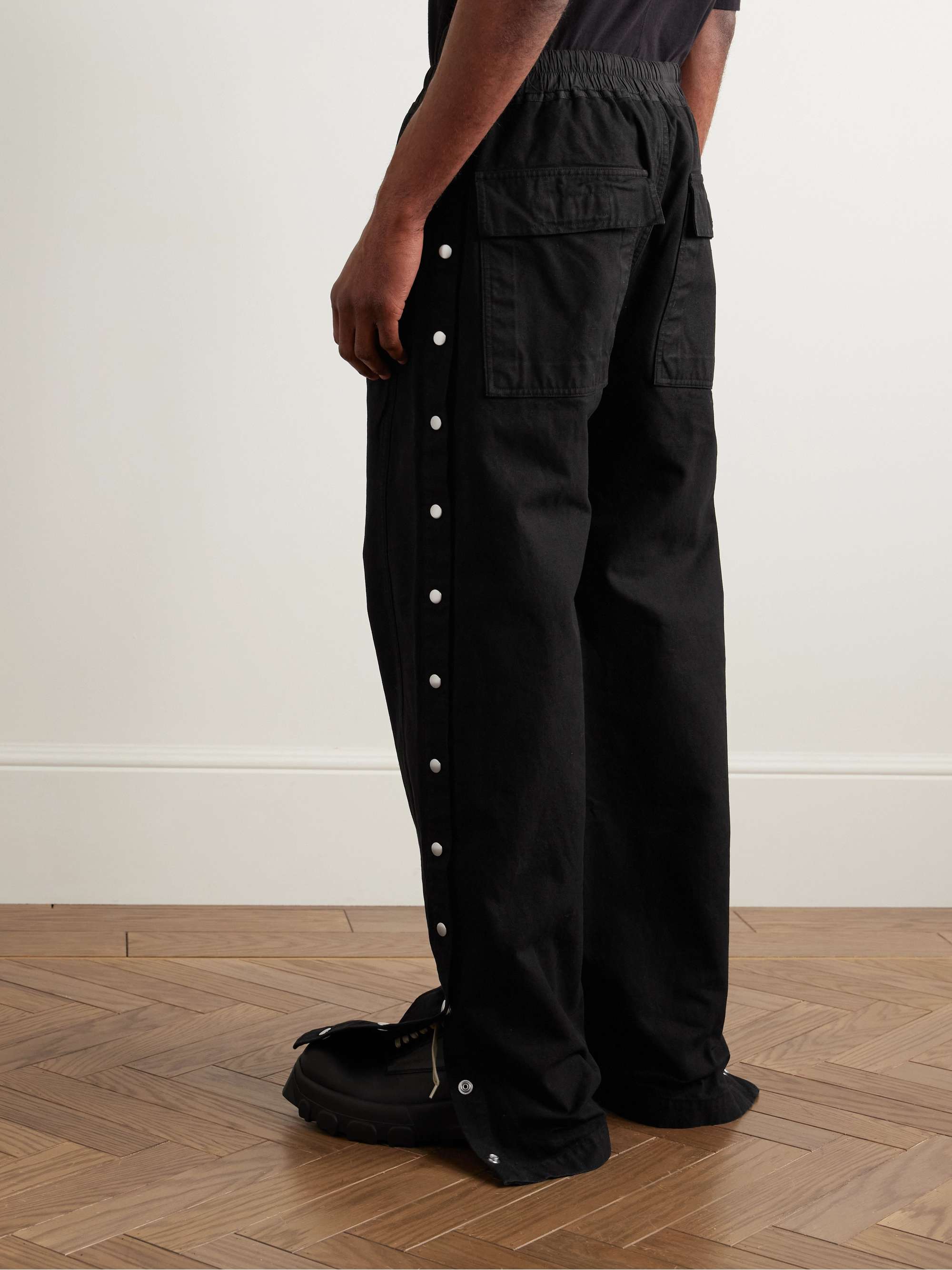 Pusher Wide-Leg Cotton-Canvas Drawstring Trousers view
