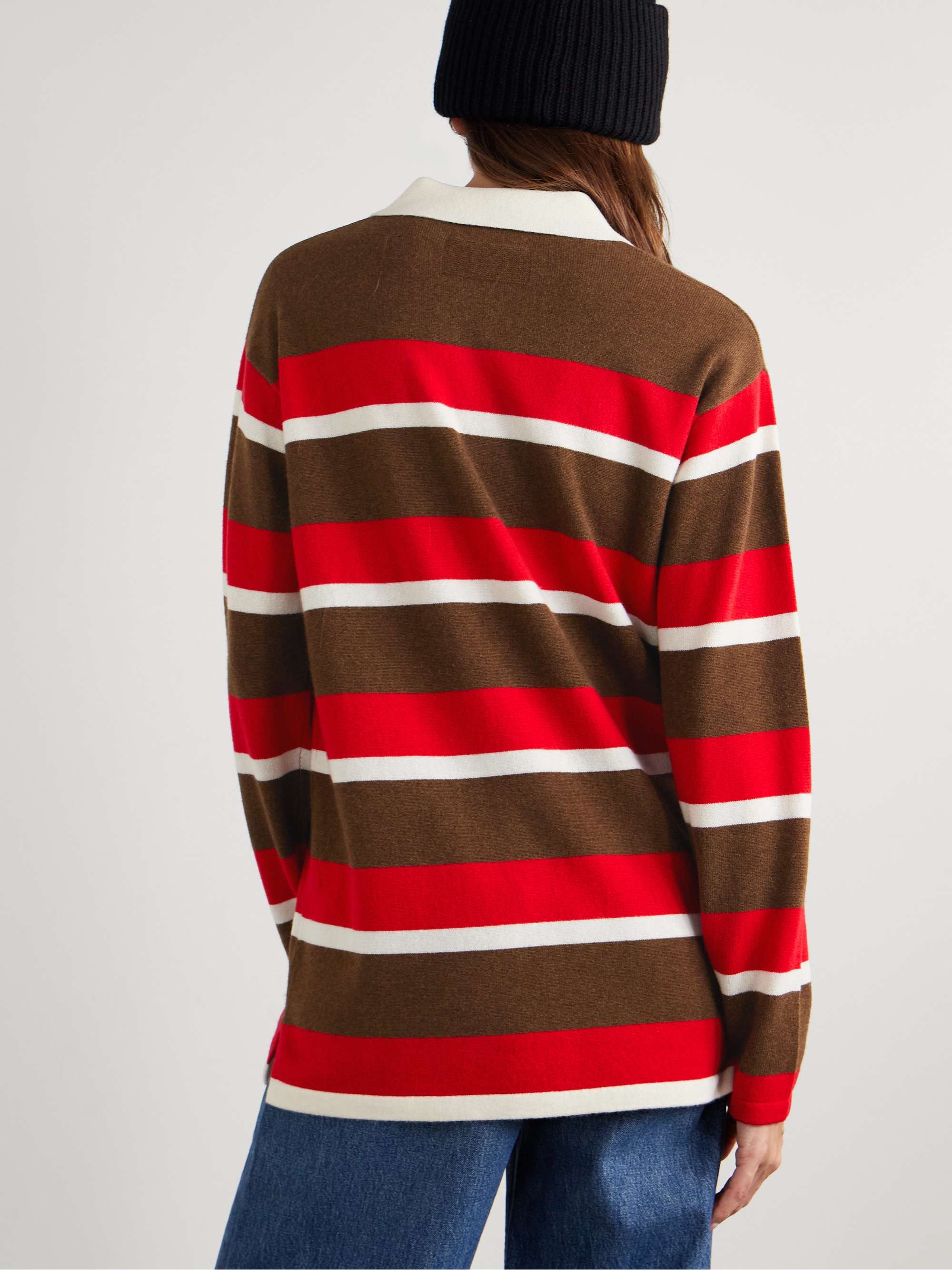 Oversized striped cashmere sweater view