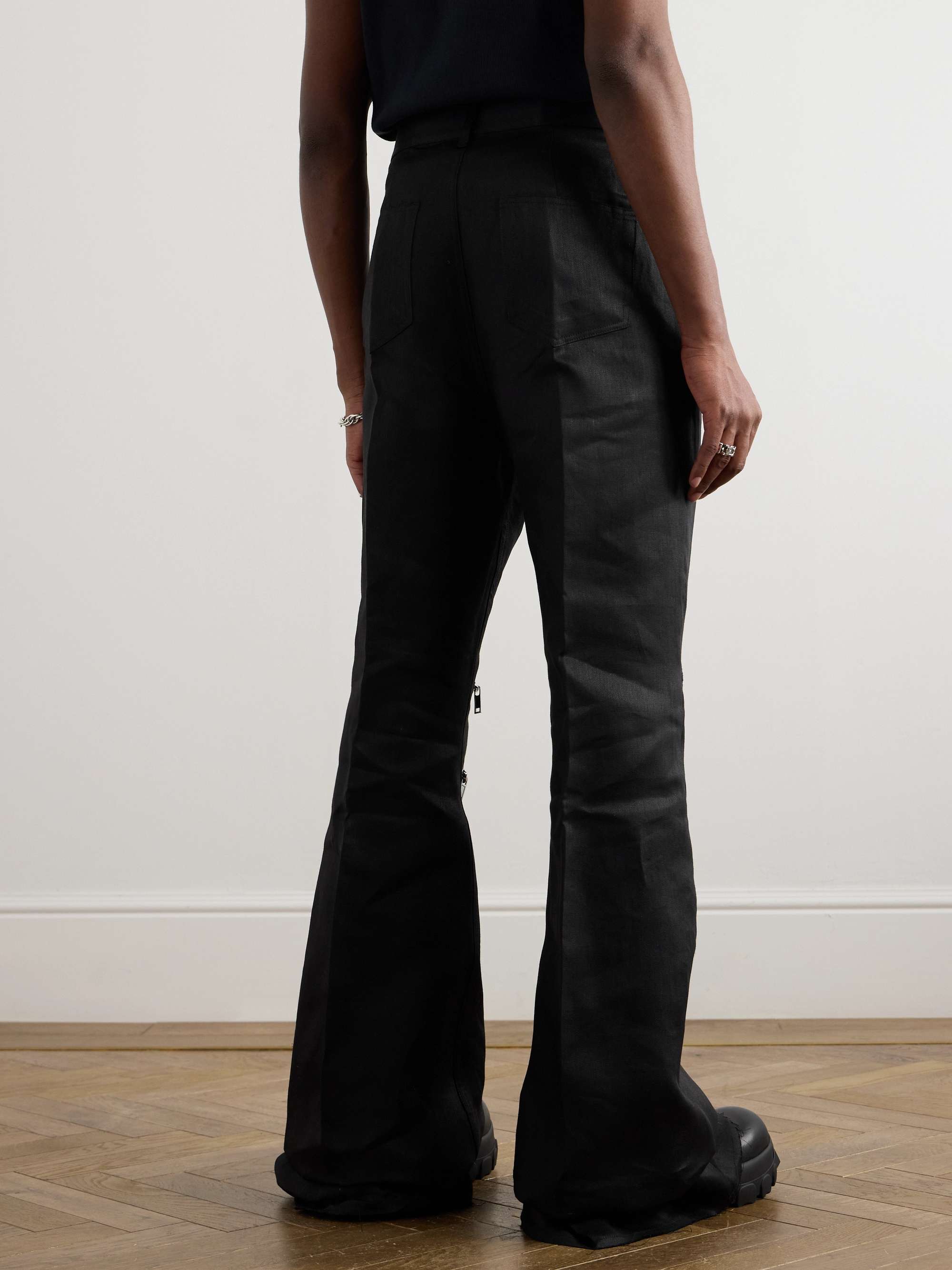 Bolan Flared Linen-Twill Cargo Trousers view
