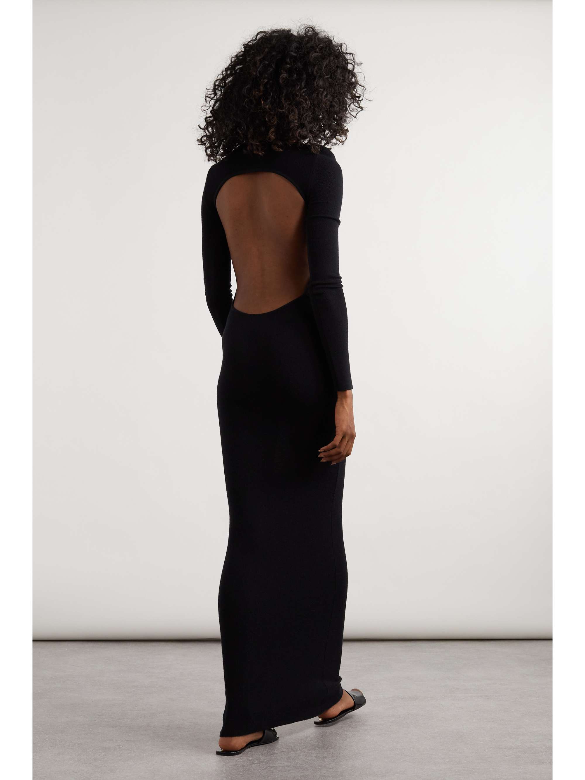 Open-back wool, cashmere and silk-blend maxi dress view