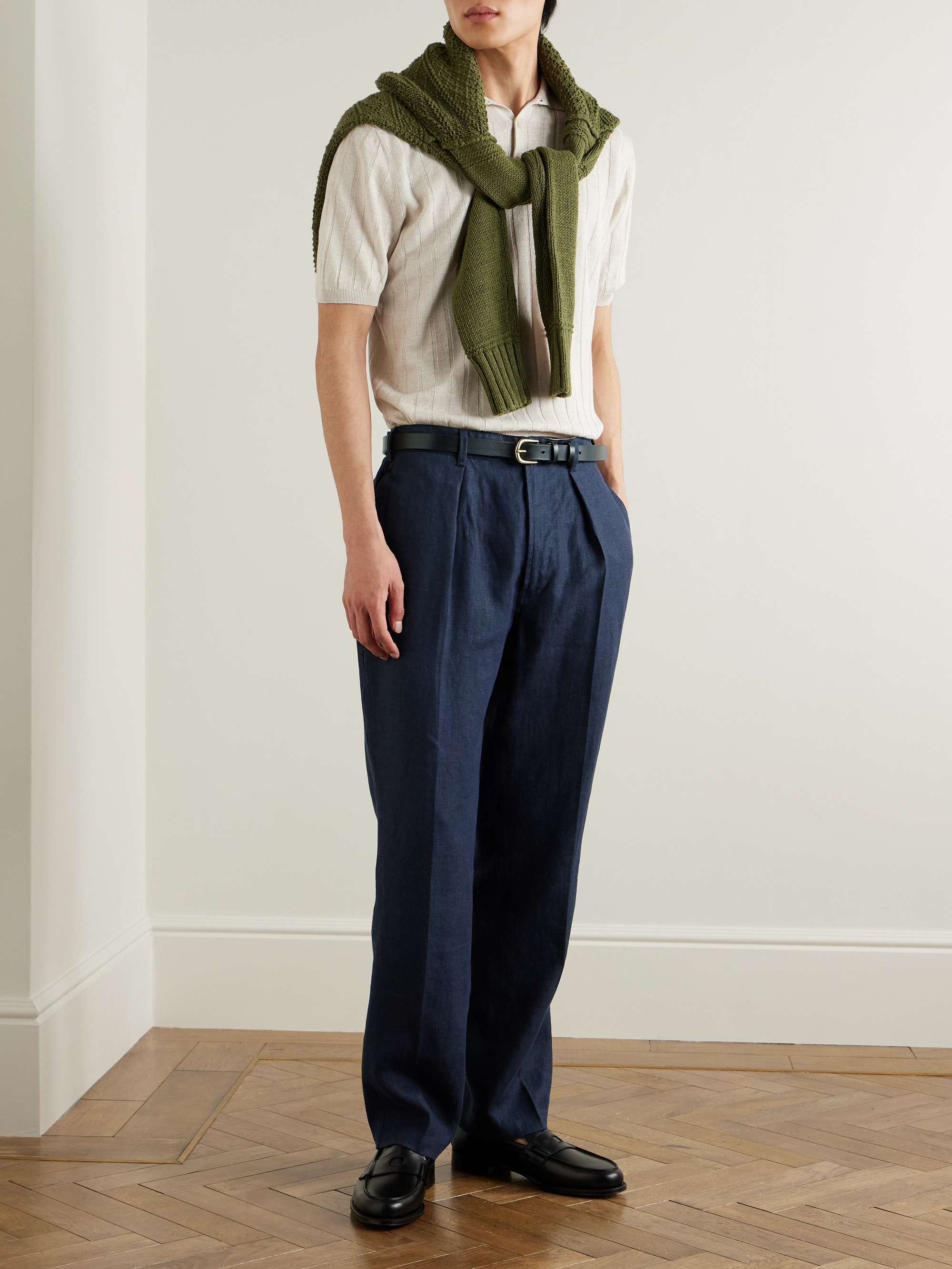 Games Tapered Pleated Linen Trousers view
