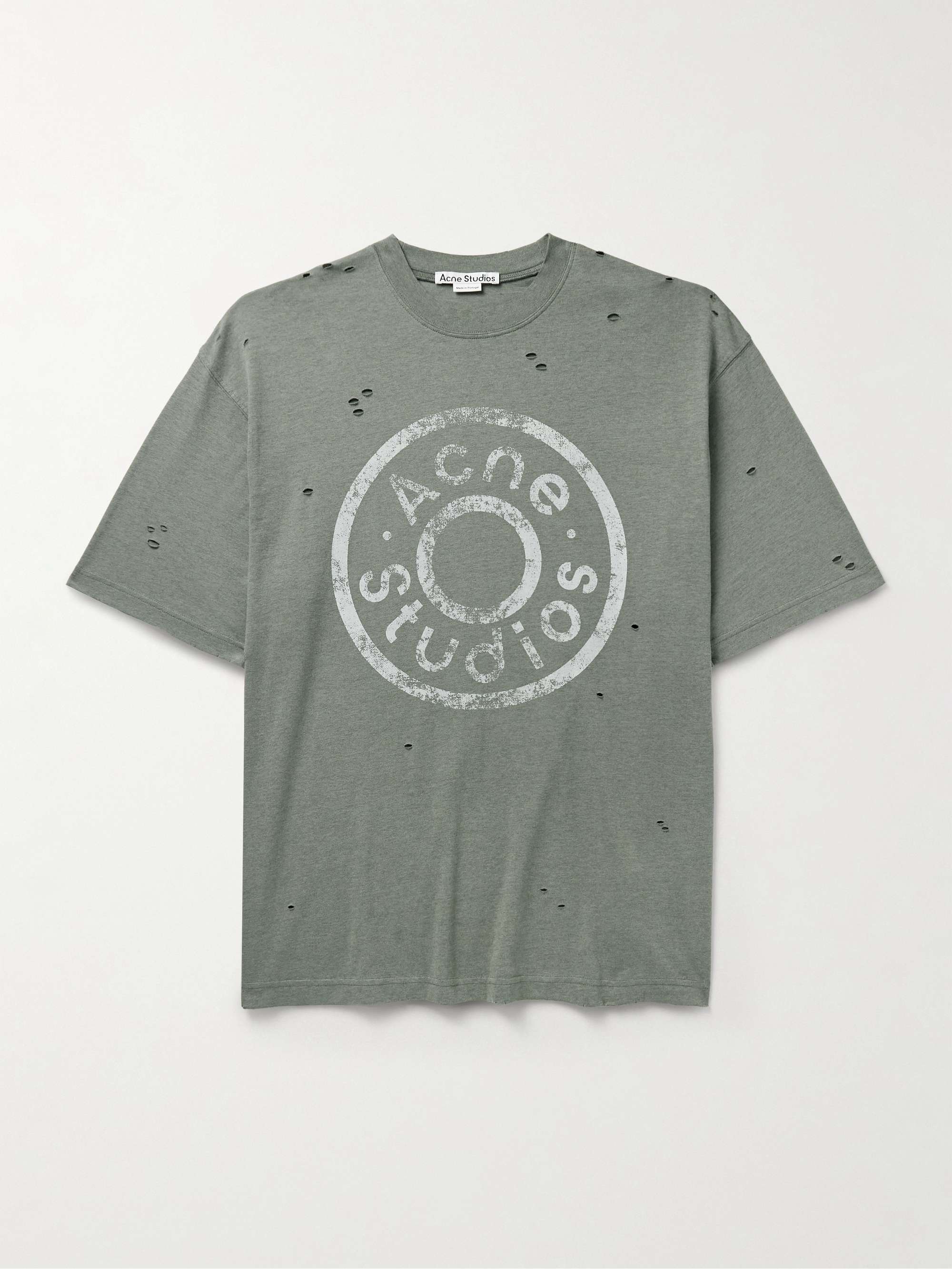 Exford Distressed Logo-Print Cotton-Blend Jersey T-Shirt view
