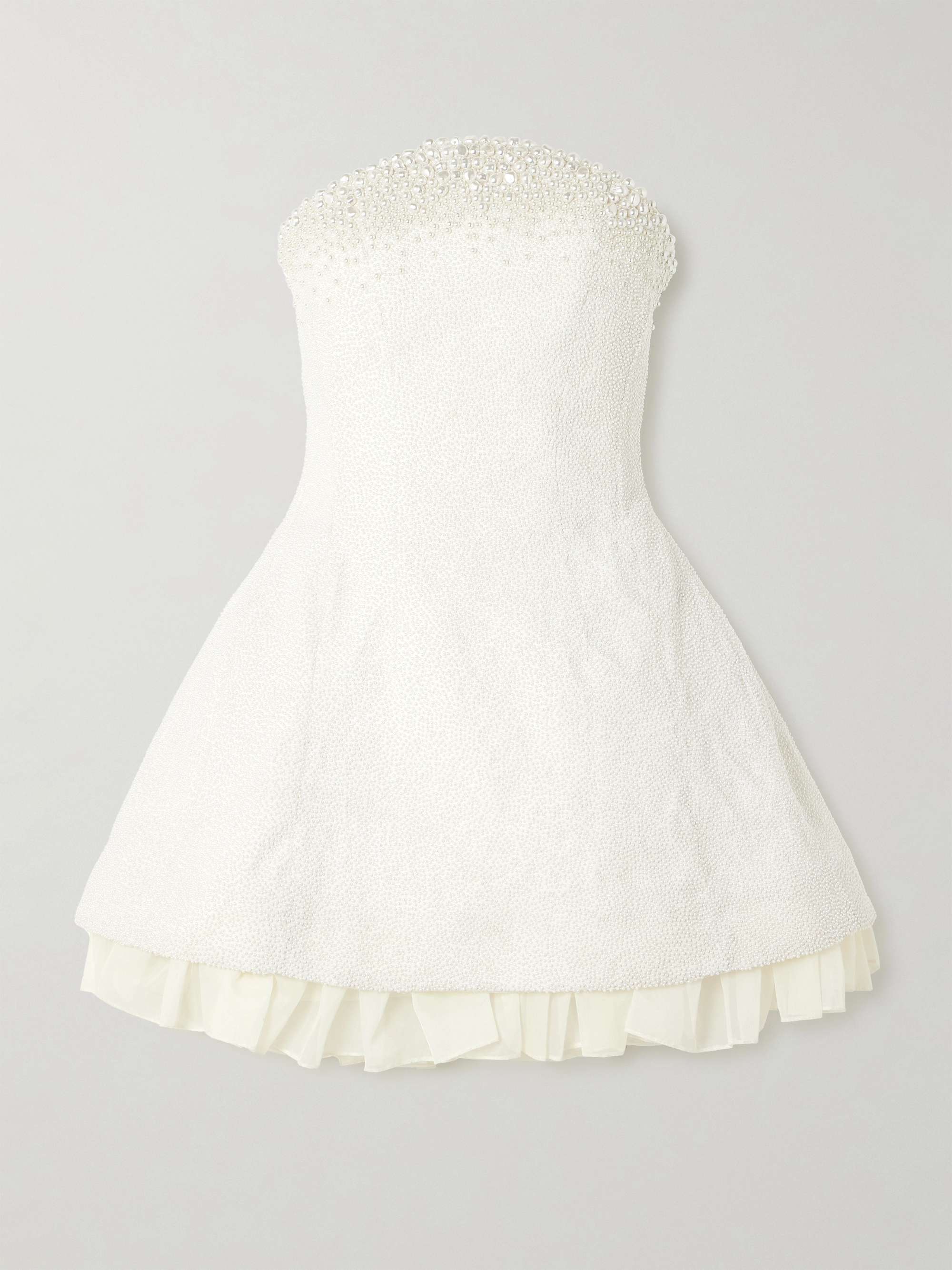 Olympia strapless faux pearl-embellished stretch-tulle mini dress view