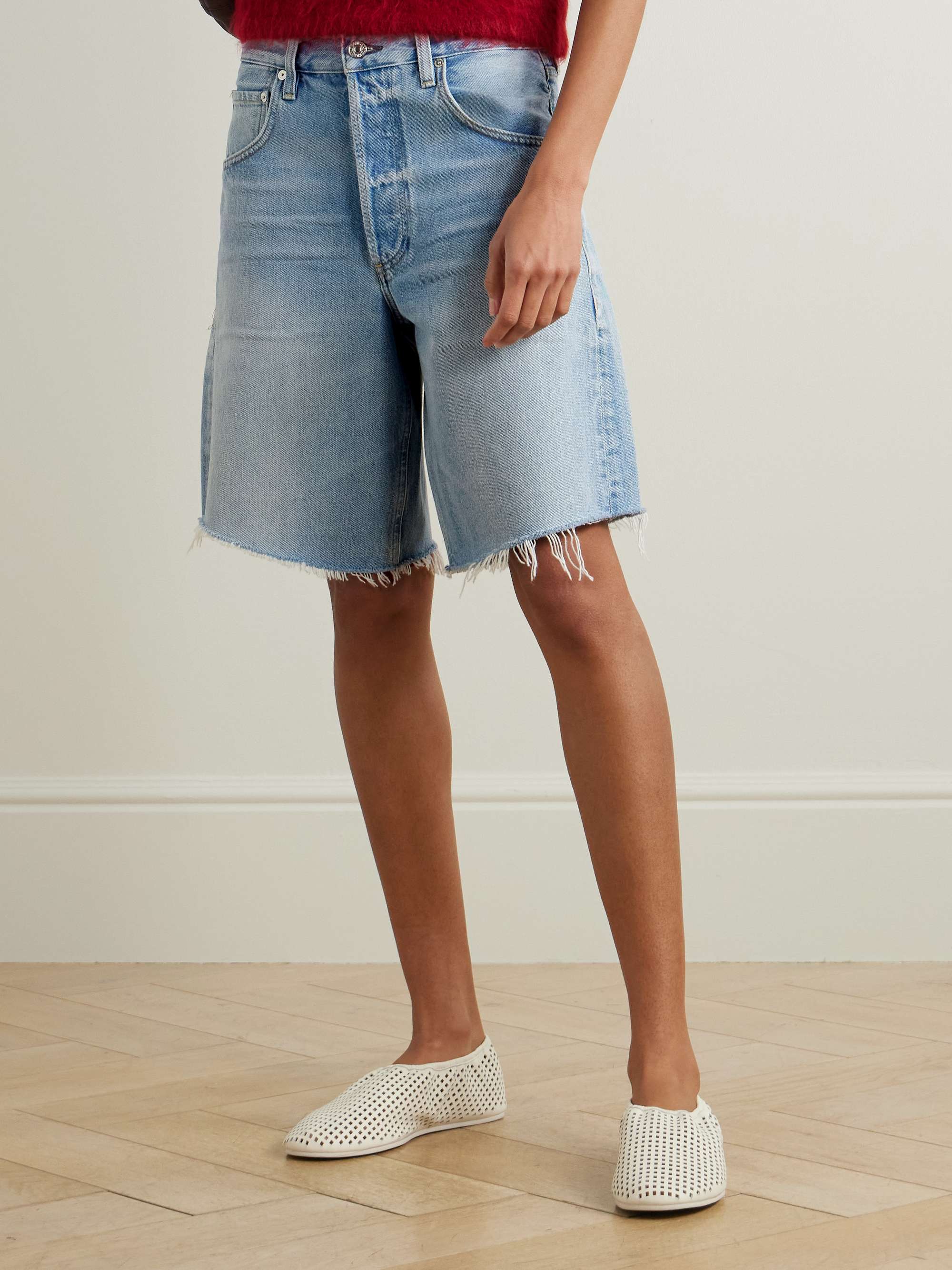 Ayla frayed denim shorts view