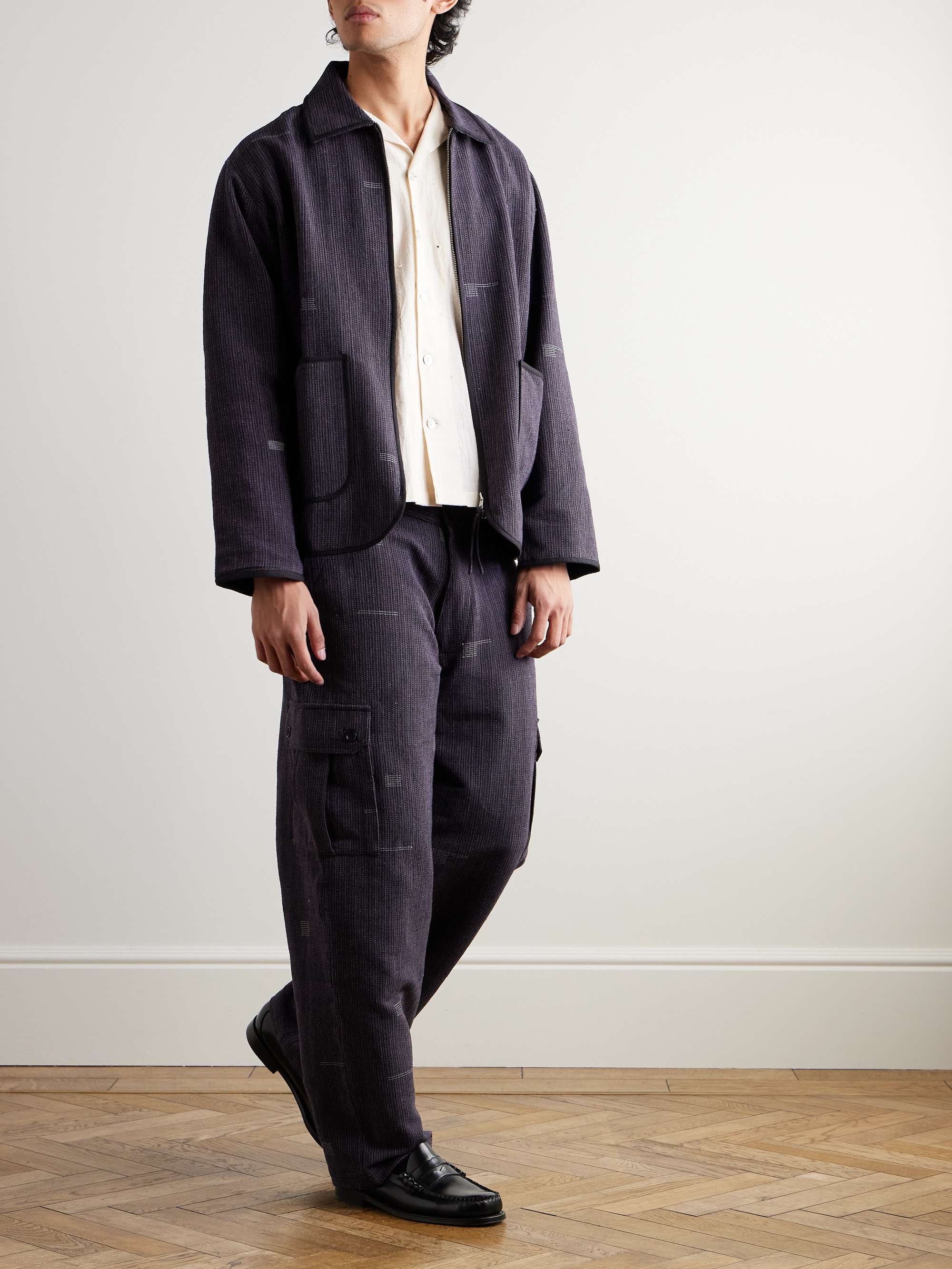 Ally Wide-Leg Cotton-Jacquard Trousers view