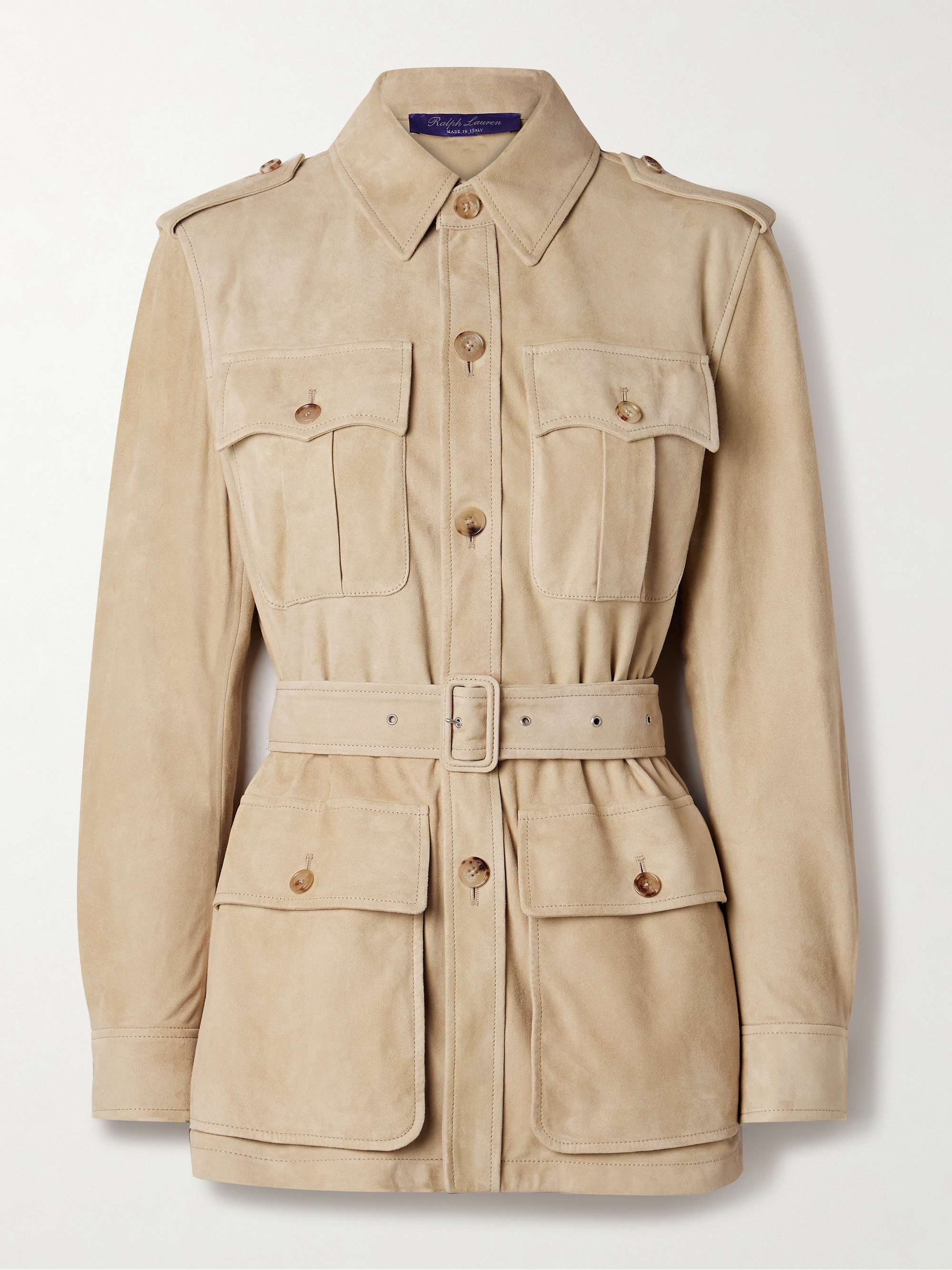 Gabbie belted suede jacket view