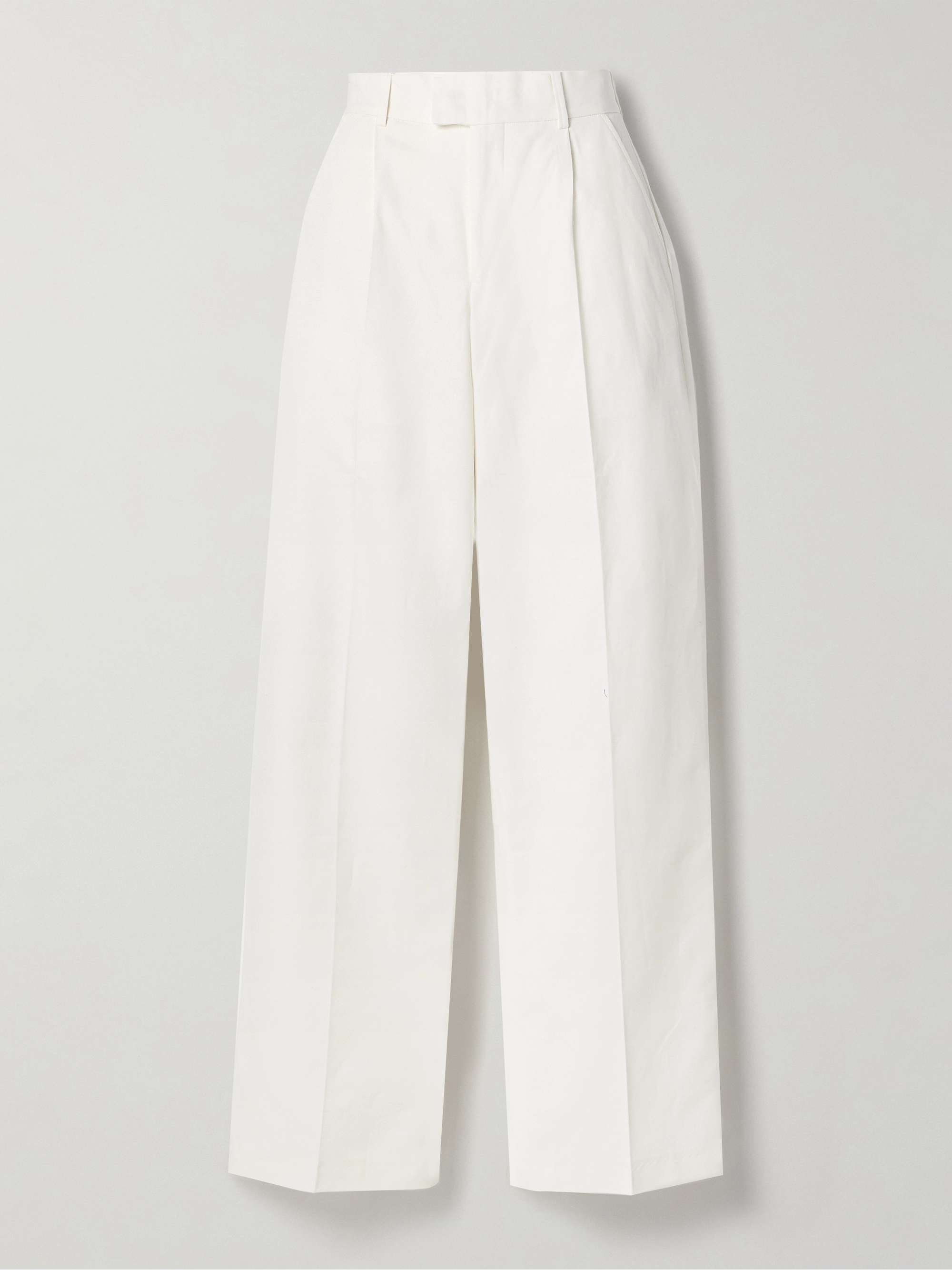 Everest pleated cotton-twill straight-leg pants view