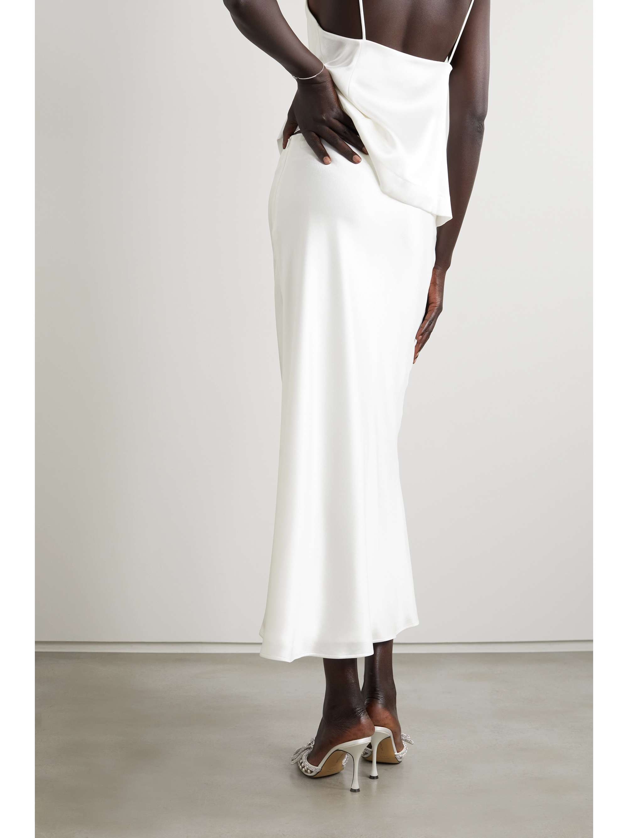Valletta satin midi skirt view