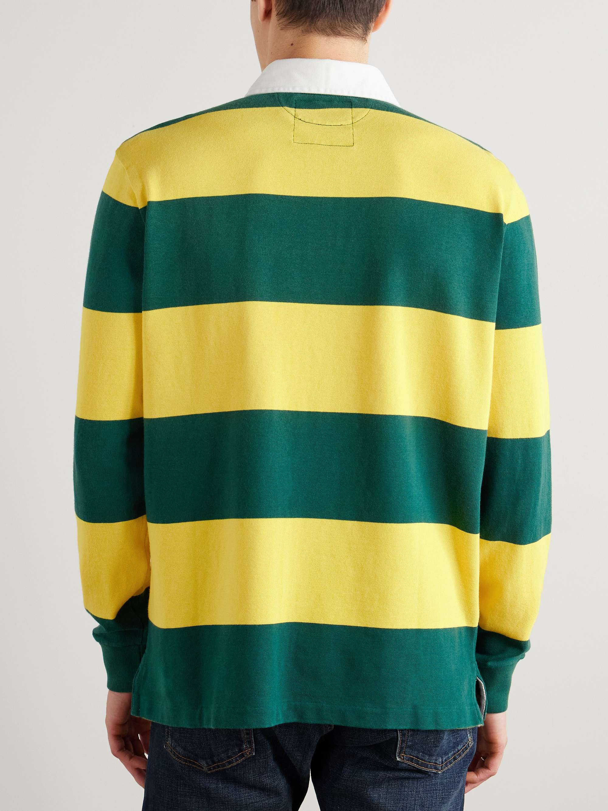 Logo-Embroidered Striped Cotton-Jersey Rugby Shirt view