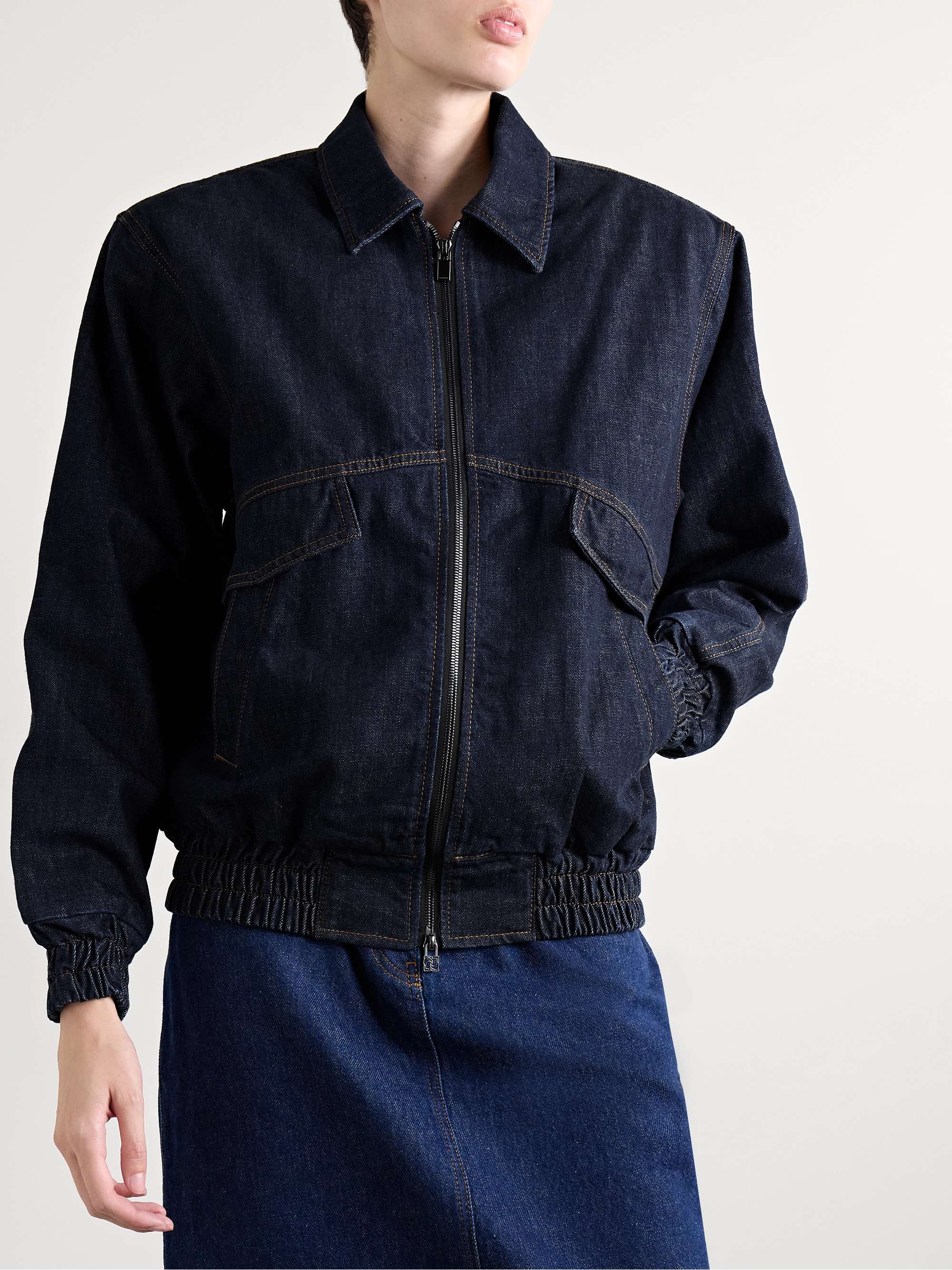 Denim bomber jacket view