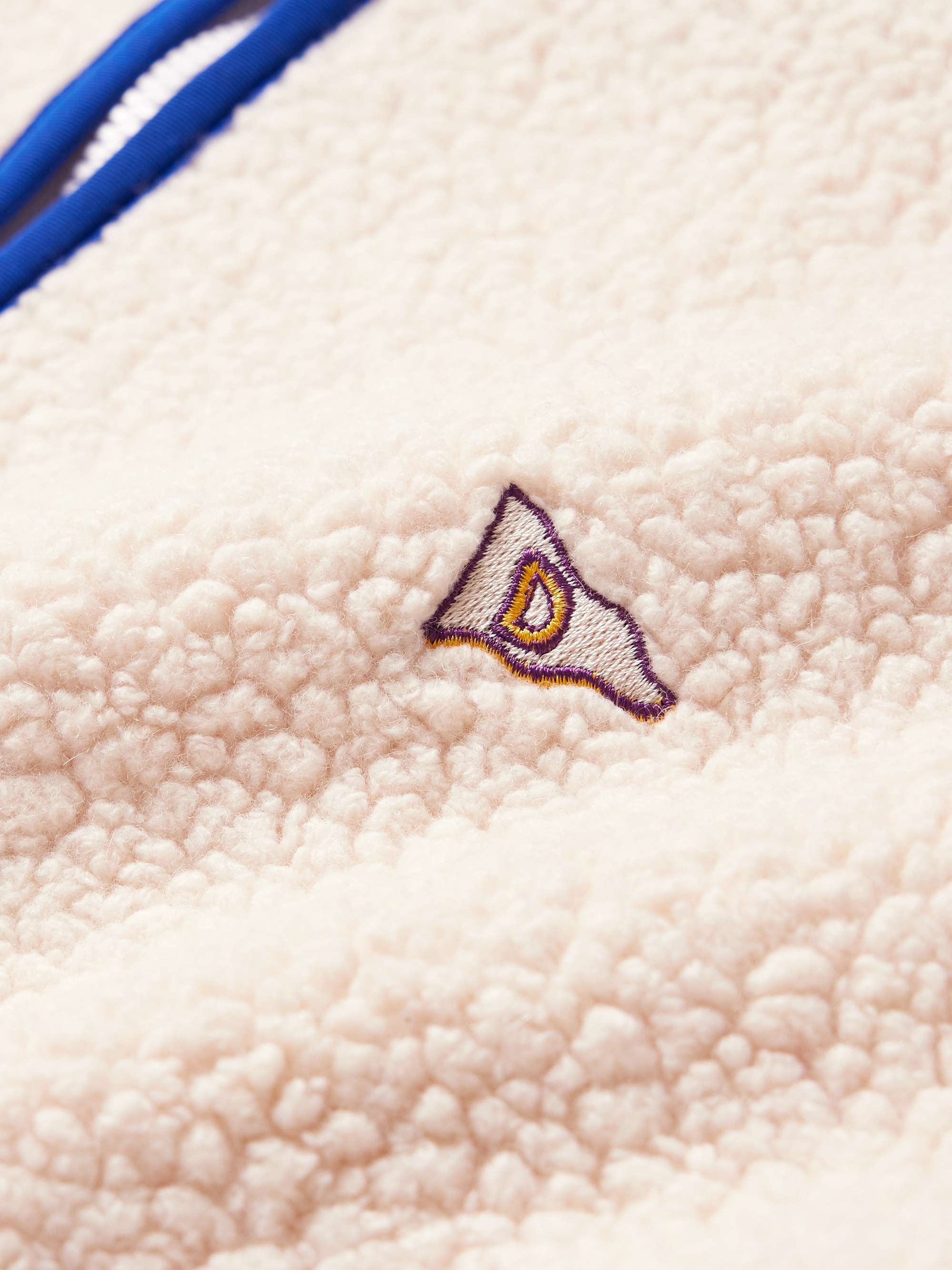Logo-Embroidered Wool-Blend Fleece Jacket view