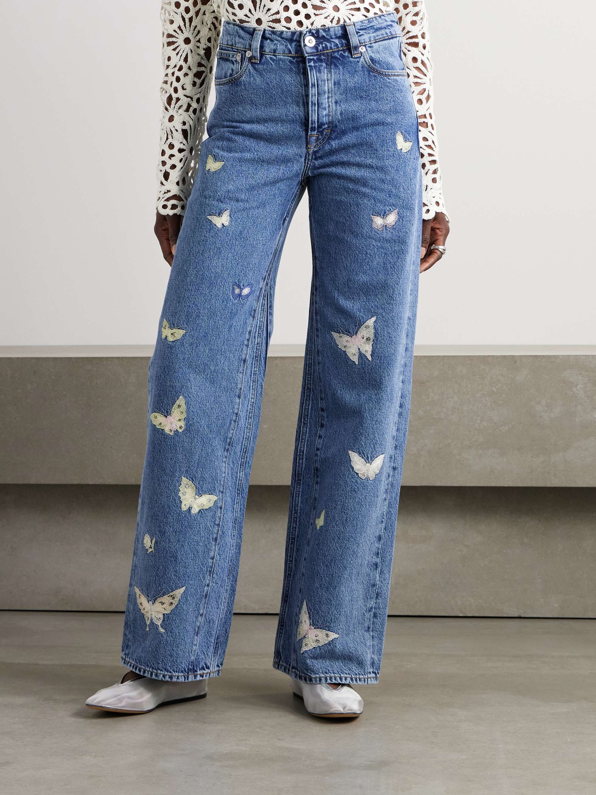 Treble Cut embroidered low-rise boyfriend jeans view