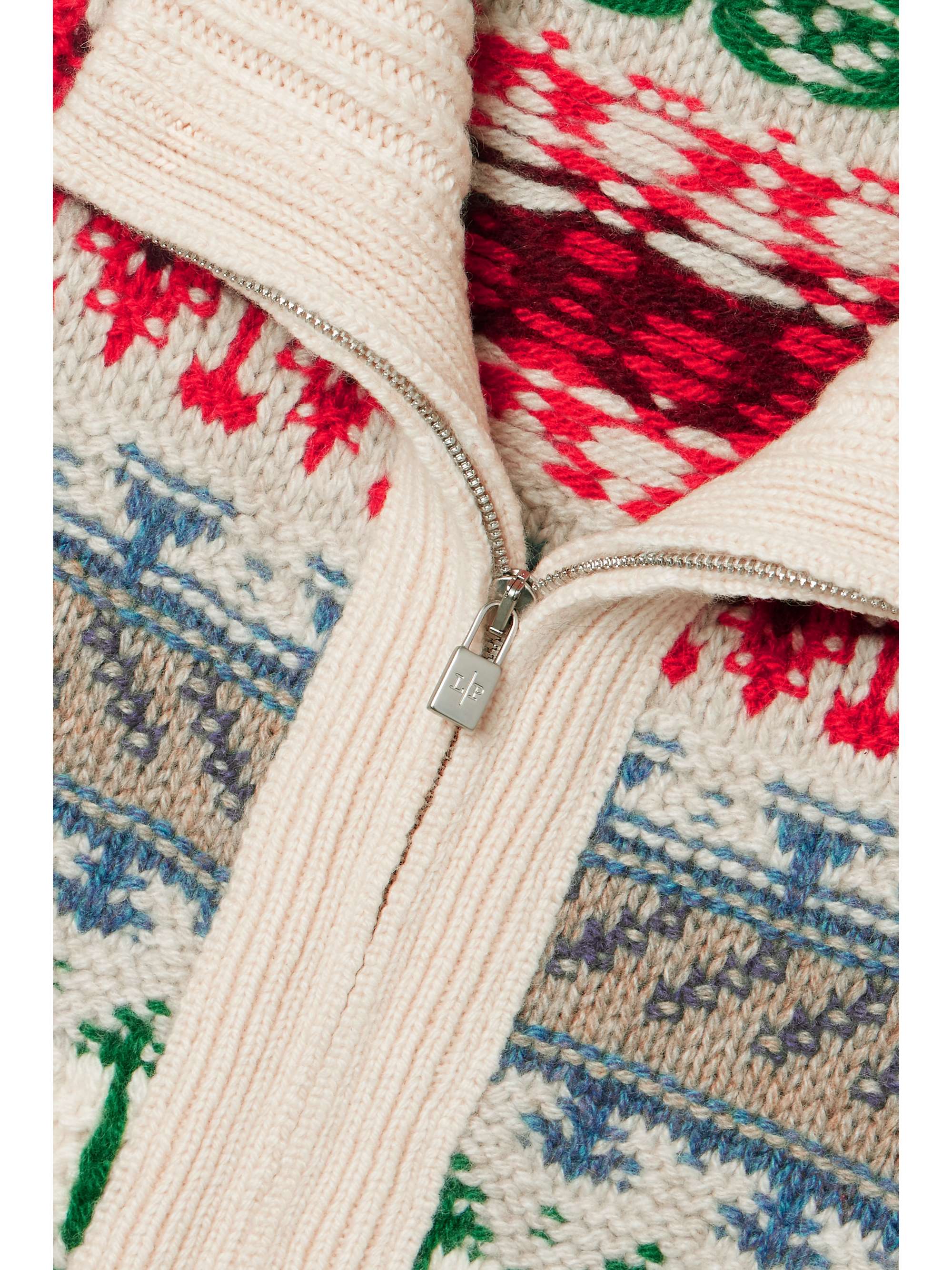 Holiday Noel jacquard-knit cashmere cardigan view