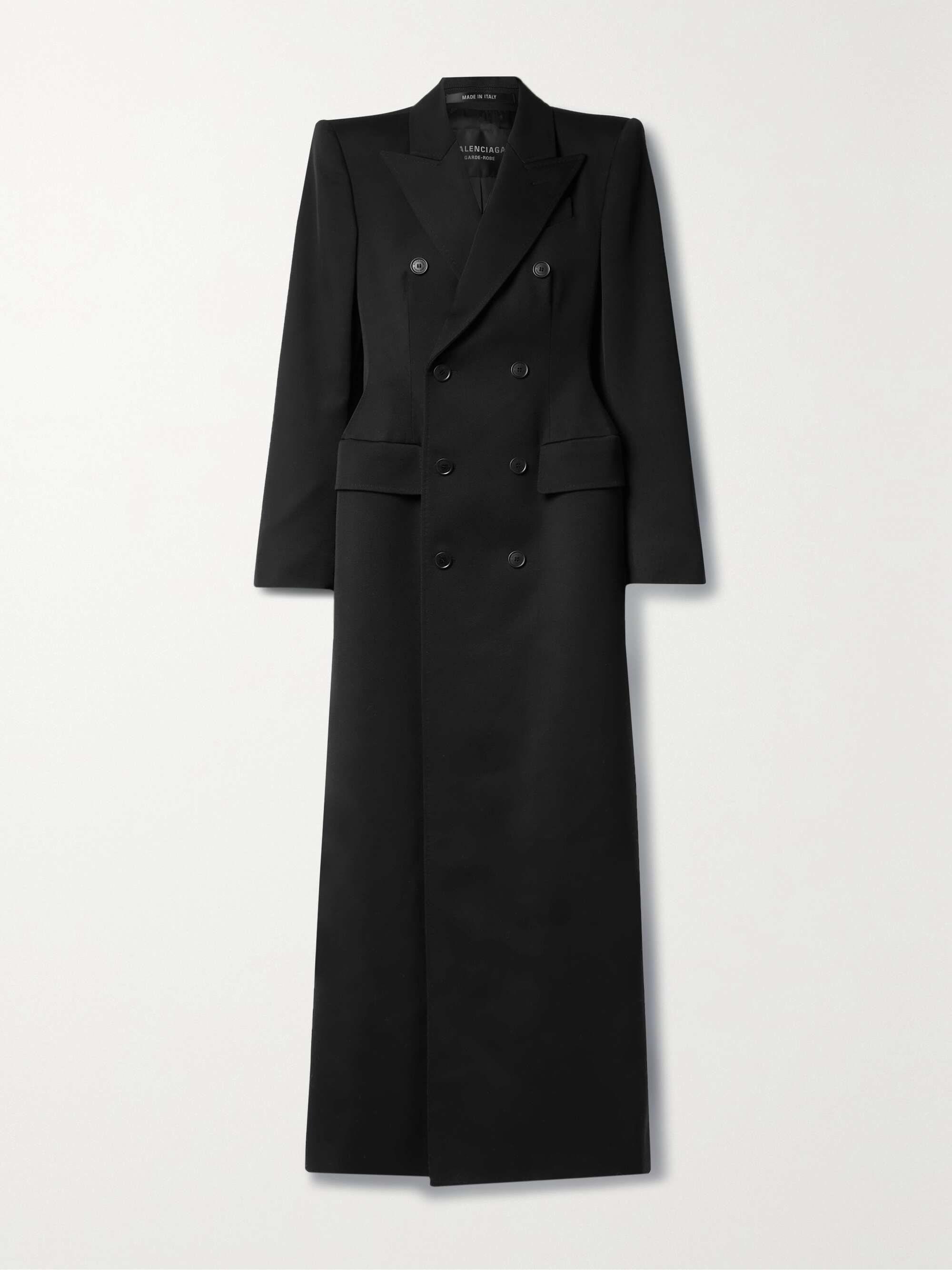 Hourglass double-breasted wool-twill coat view