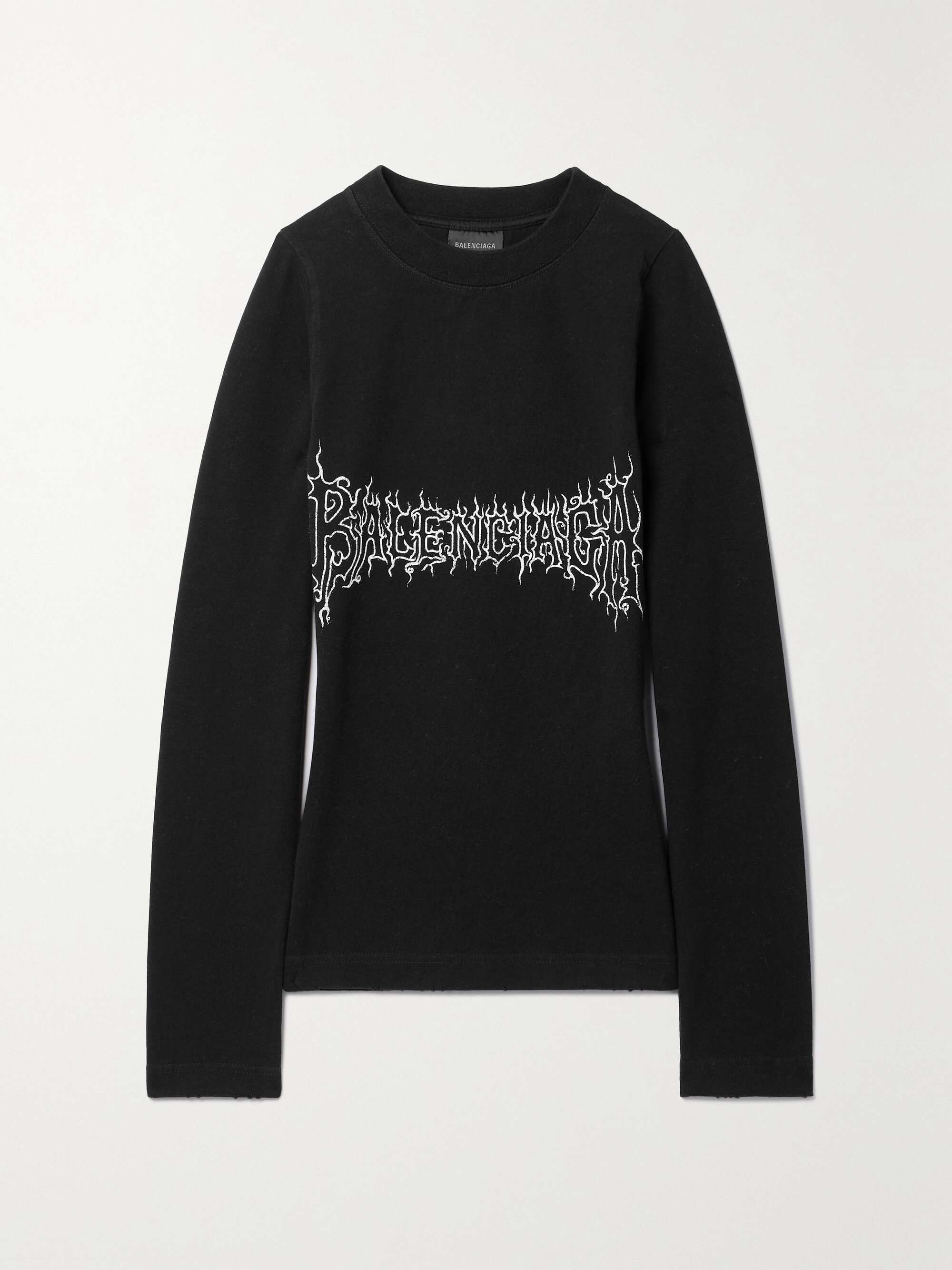 Printed stretch-cotton jersey top view