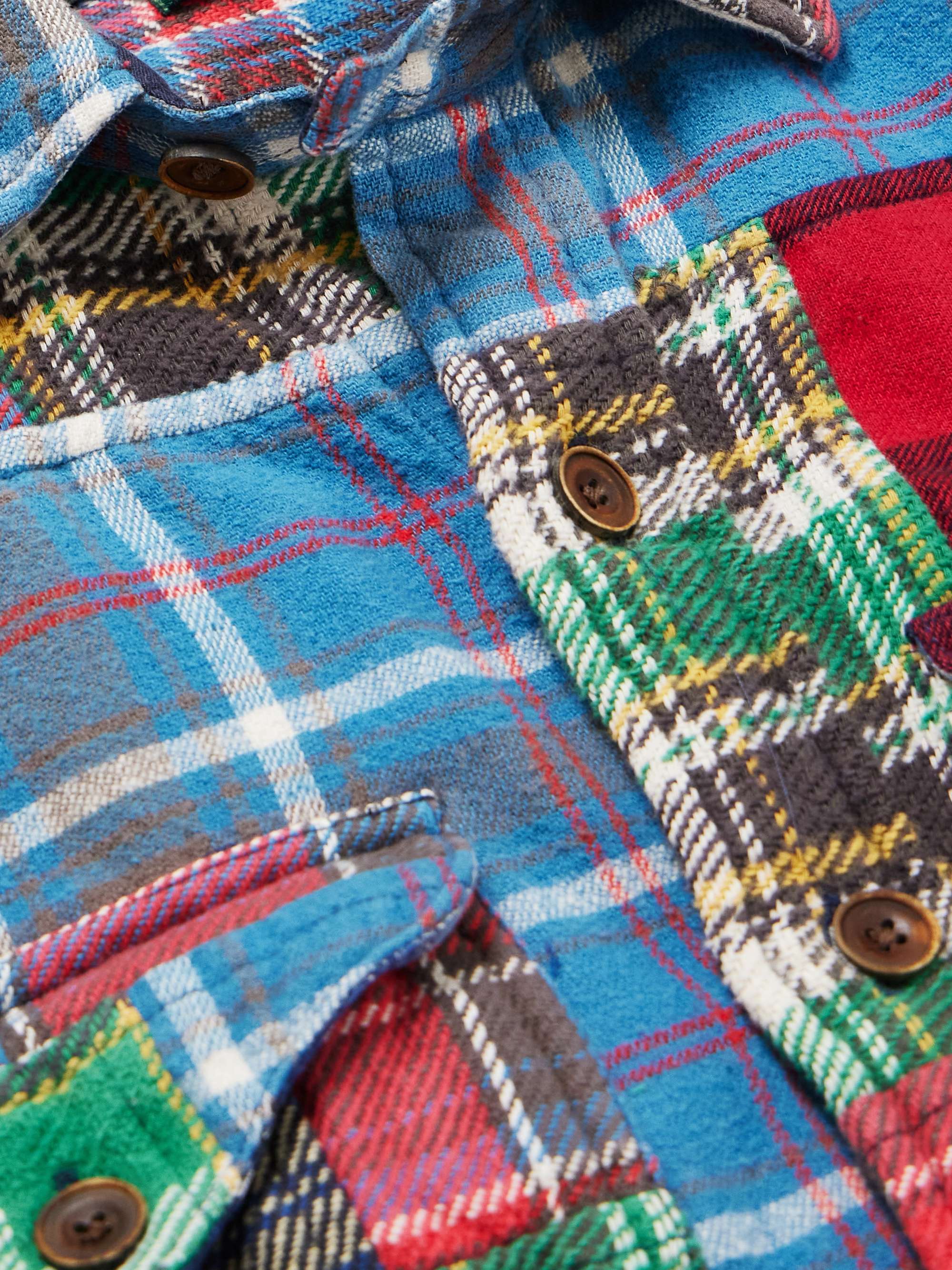 Polo Country Checked Patchwork Cotton-Flannel Shirt view
