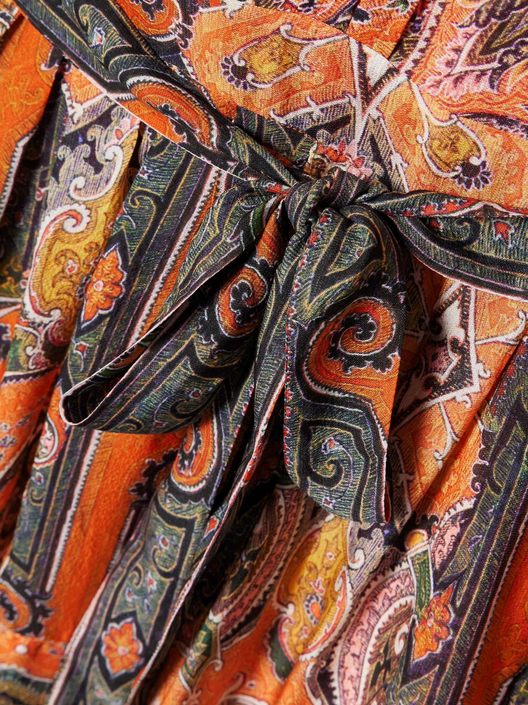 Morgane belted eyelet-embellished paisley-print silk-chiffon mini dress view