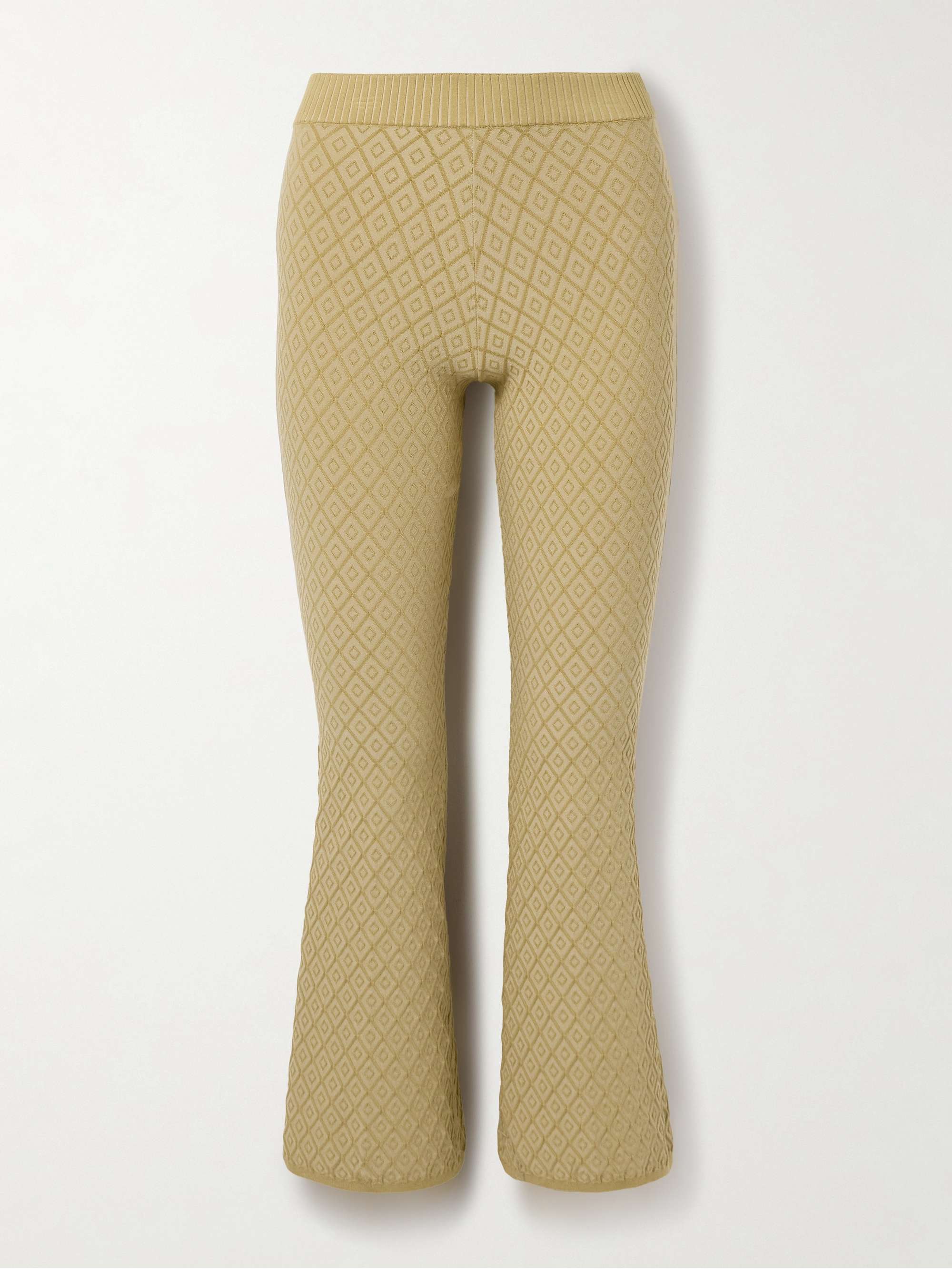 Kick It cropped cotton-blend jacquard flared pants view