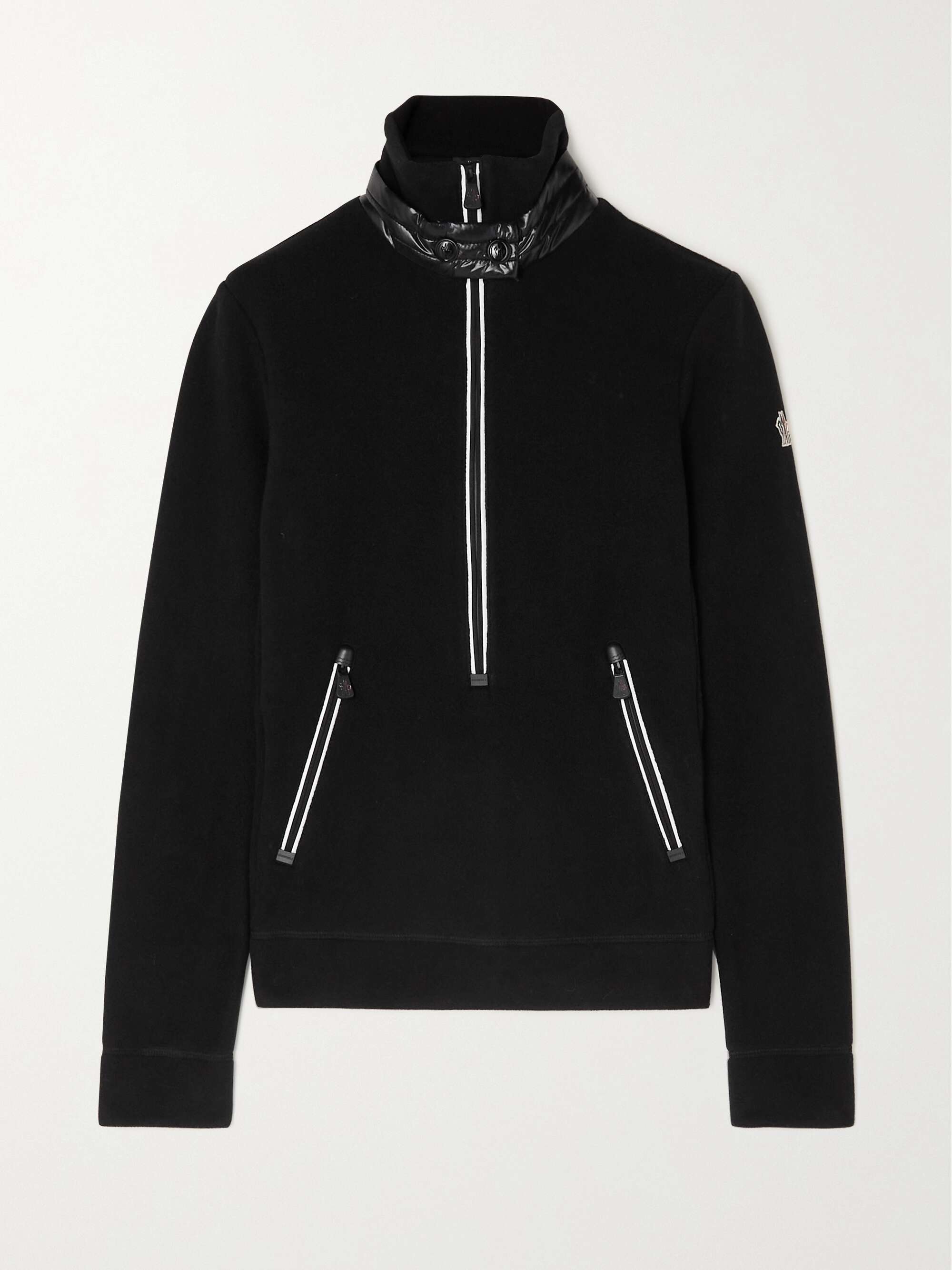 Shell-trimmed half-zip fleece jacket view