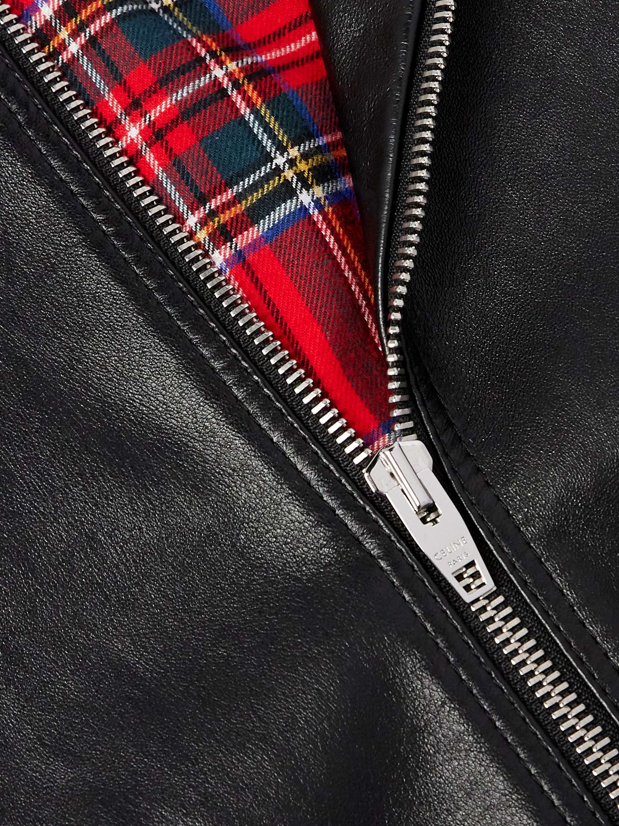 Slim-Fit Leather Blouson Jacket view