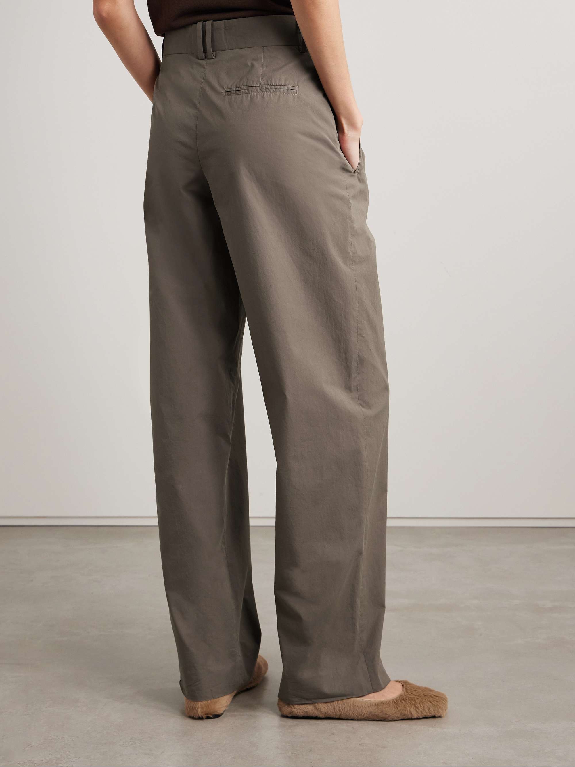 Alfidis pleated cotton-twill wide-leg pants view